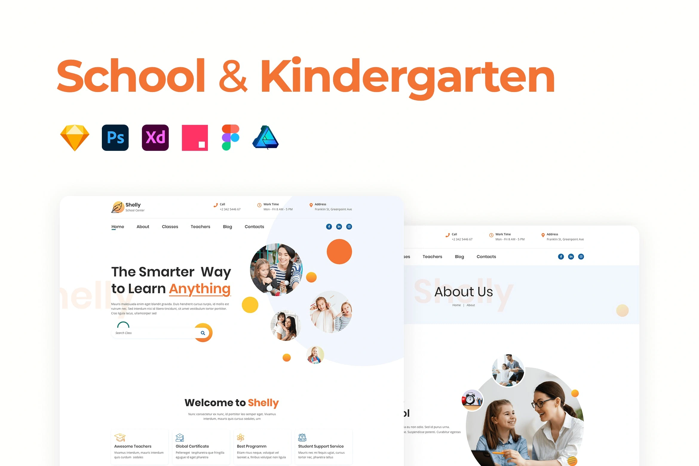 学校和幼儿园教育网站设计模板 School & Kindergarten Template