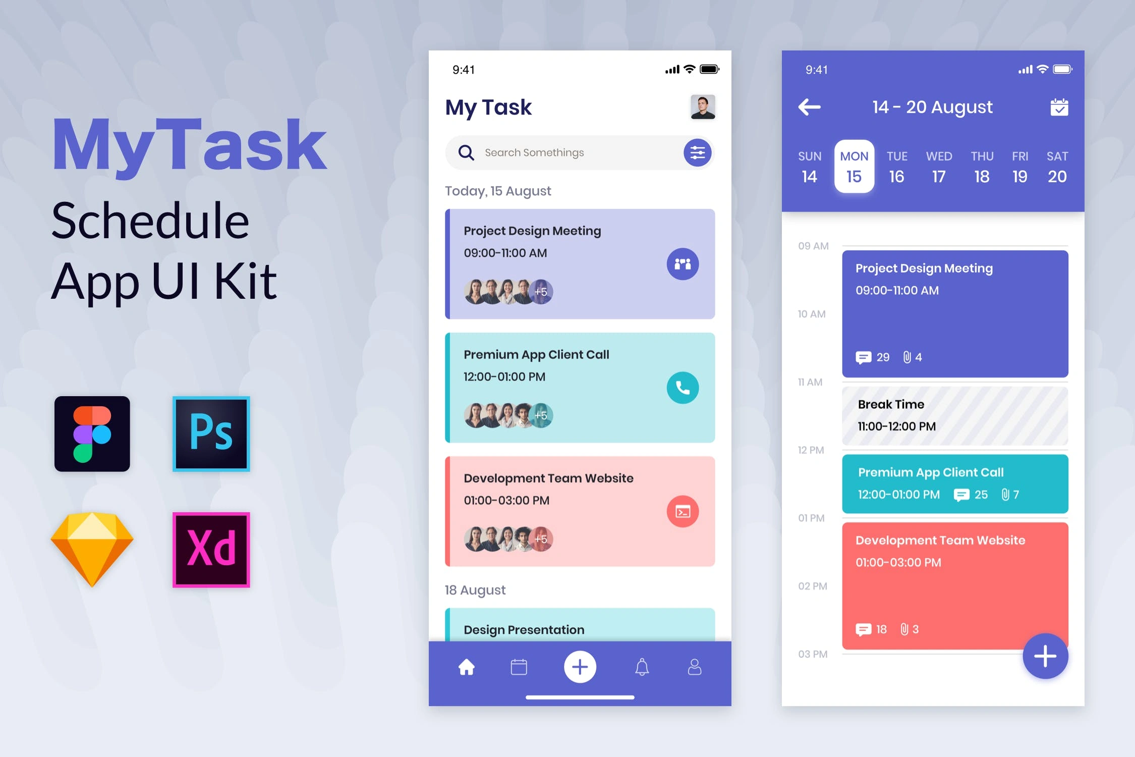任务管理器App应用程序UI设计模板 Nuzie – Task Management App