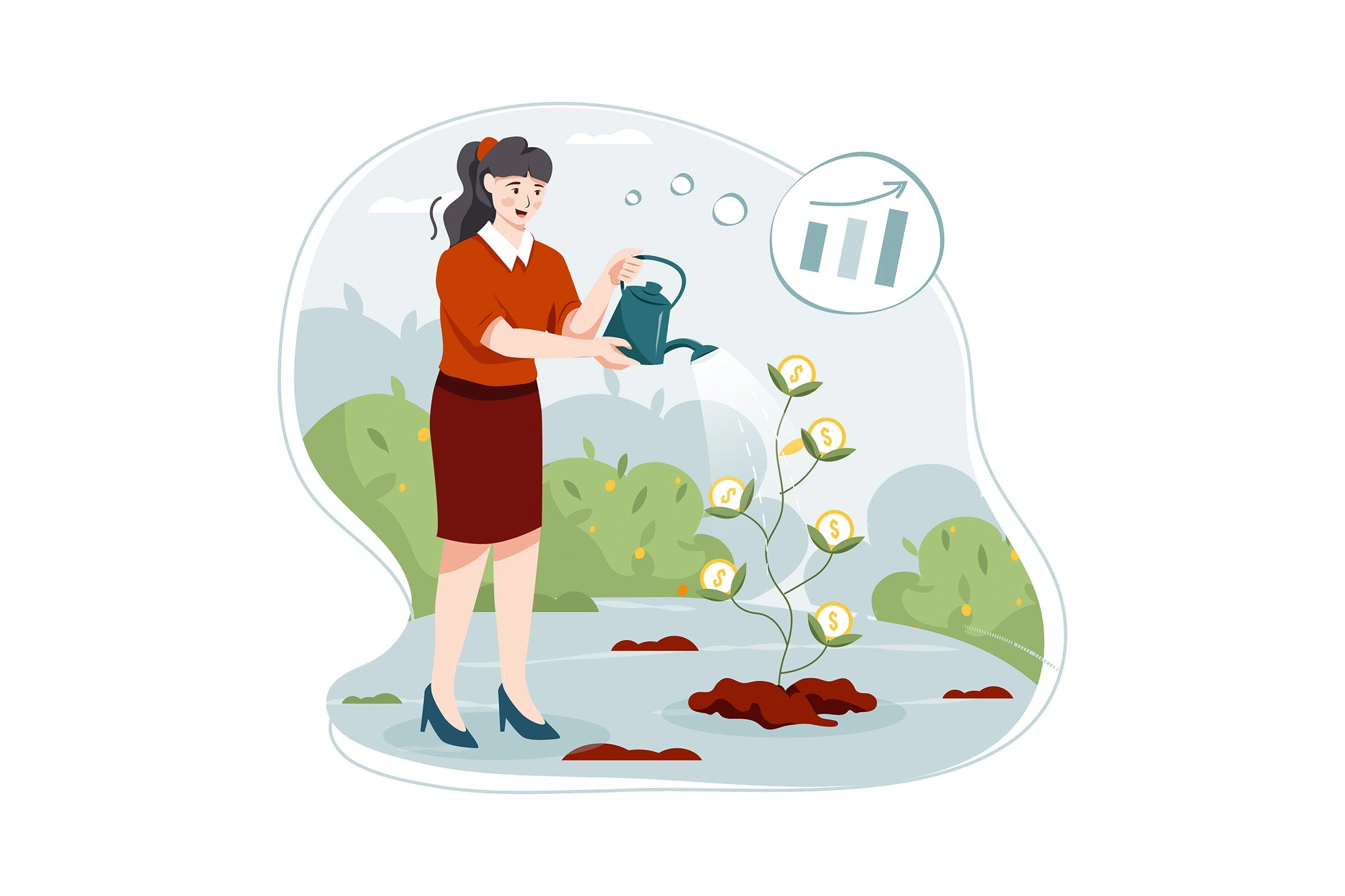 商业投资概念插画矢量素材 Business Investment Illustration concept