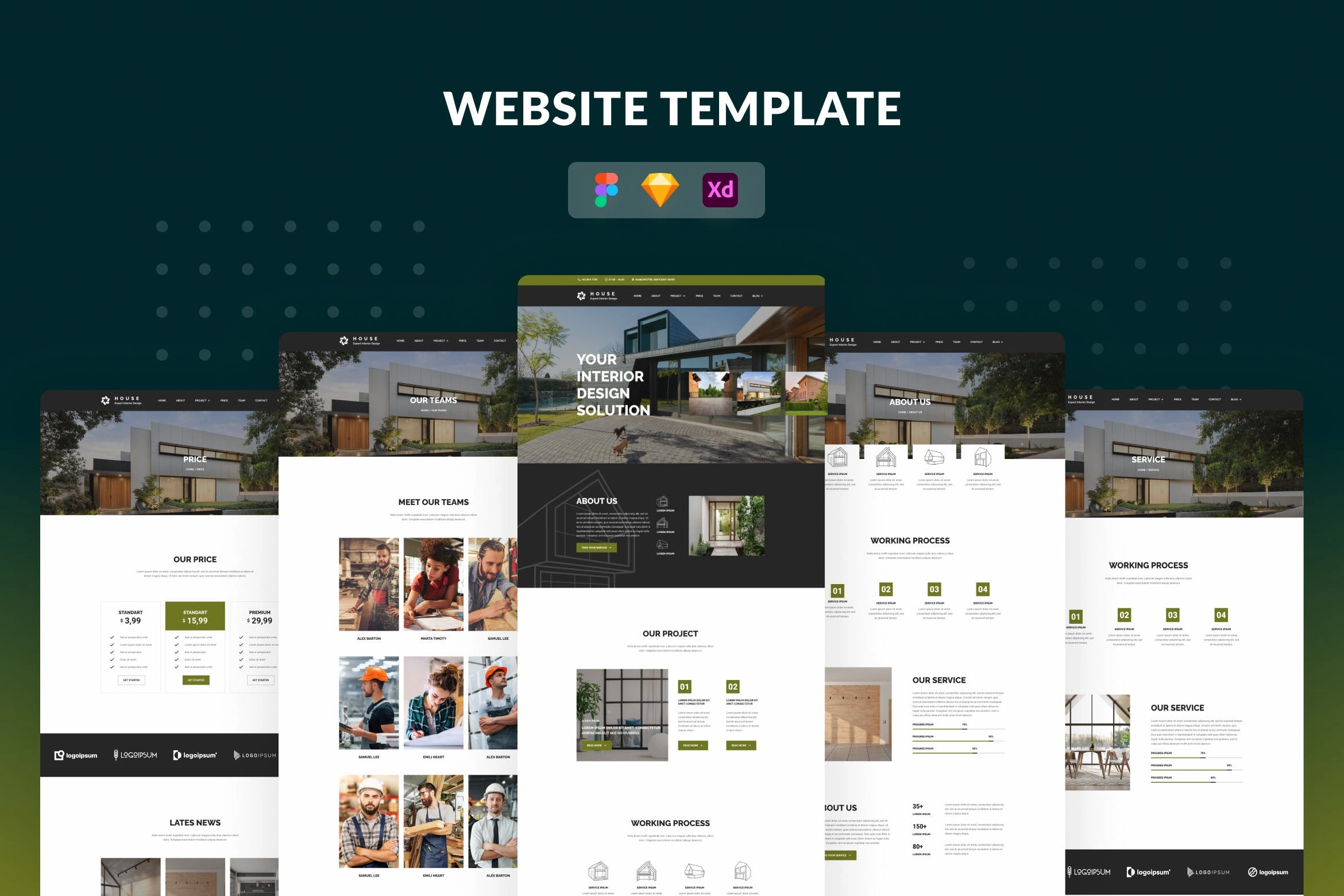房地产建筑网站UI设计模板 Website Templates