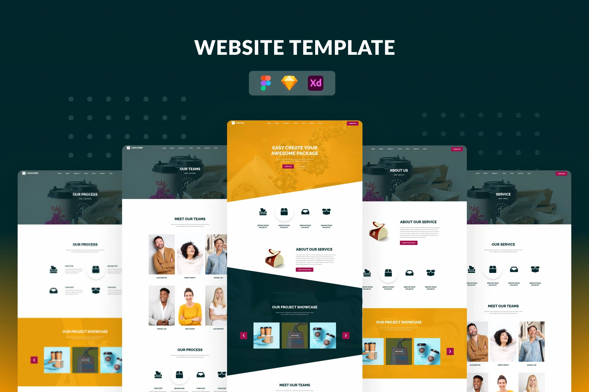 咖啡面包店网站UI设计模板 Website Templates