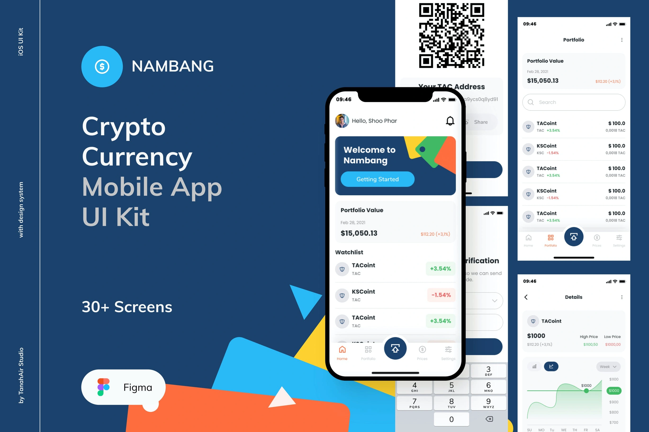 加密货币平台App UI界面设计套件 Nambang – Cryptocurrency Mobile App UI Kit