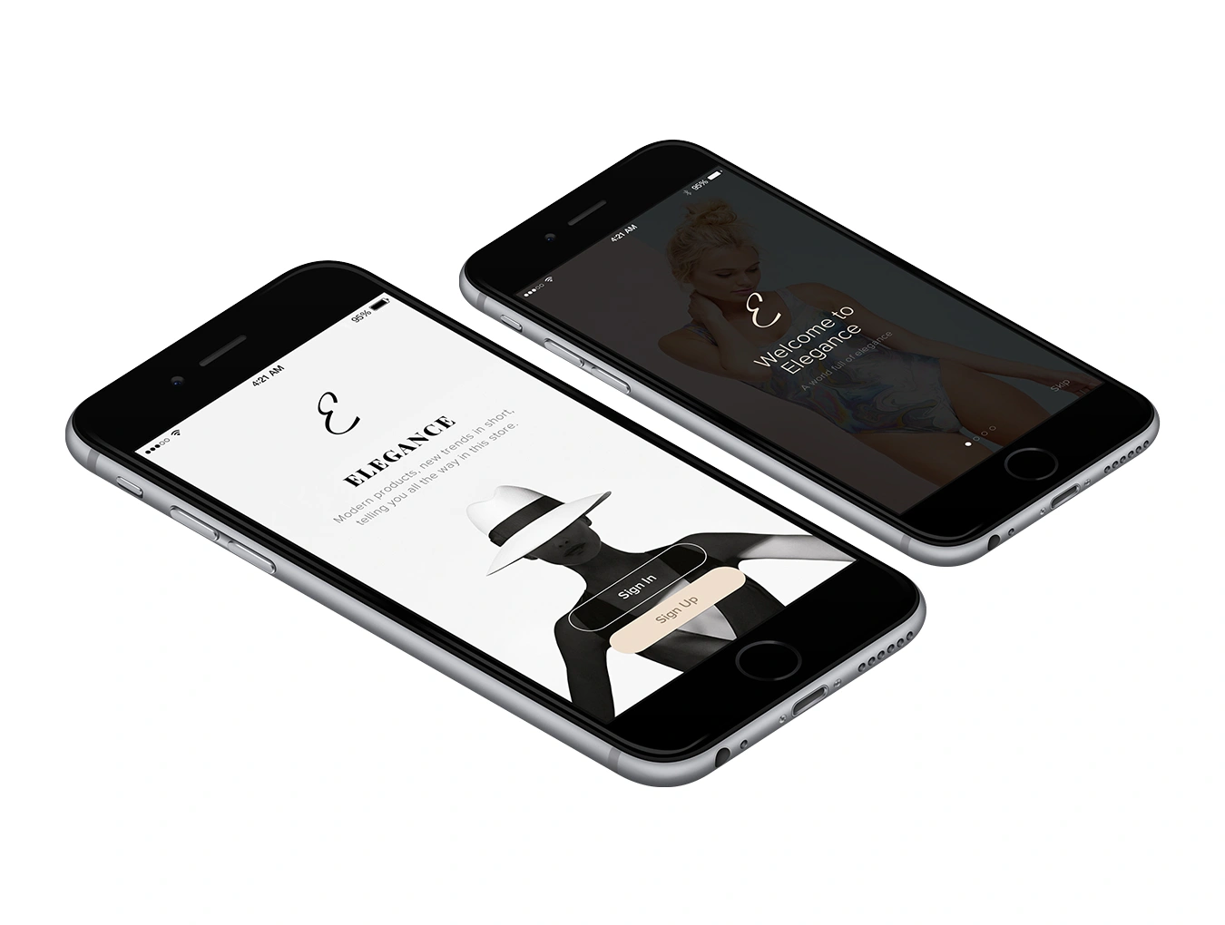 Elegance iOS UI Kit黑白优雅知性电商购物iOSAppUI设计元素组件图标规范模版