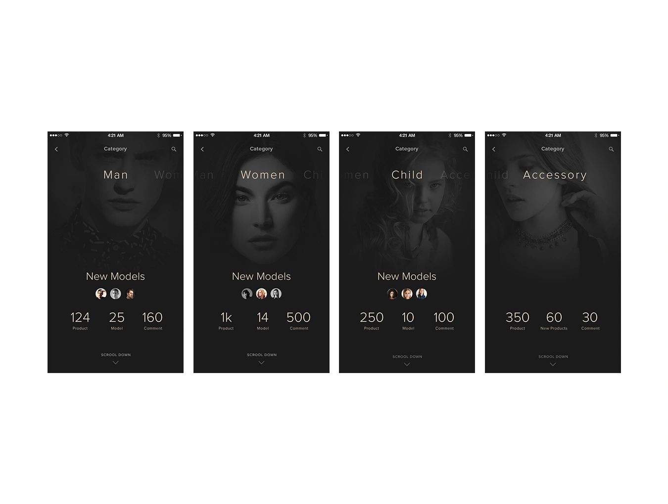 Elegance iOS UI Kit黑白优雅知性电商购物iOSAppUI设计元素组件图标规范模版