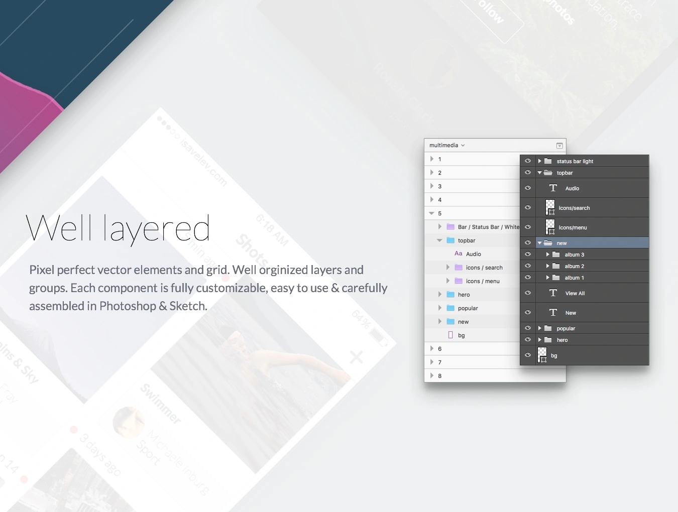 Kama iOS UI Kit 社交记录数据图表AppUI设计元素组件图标规范模版