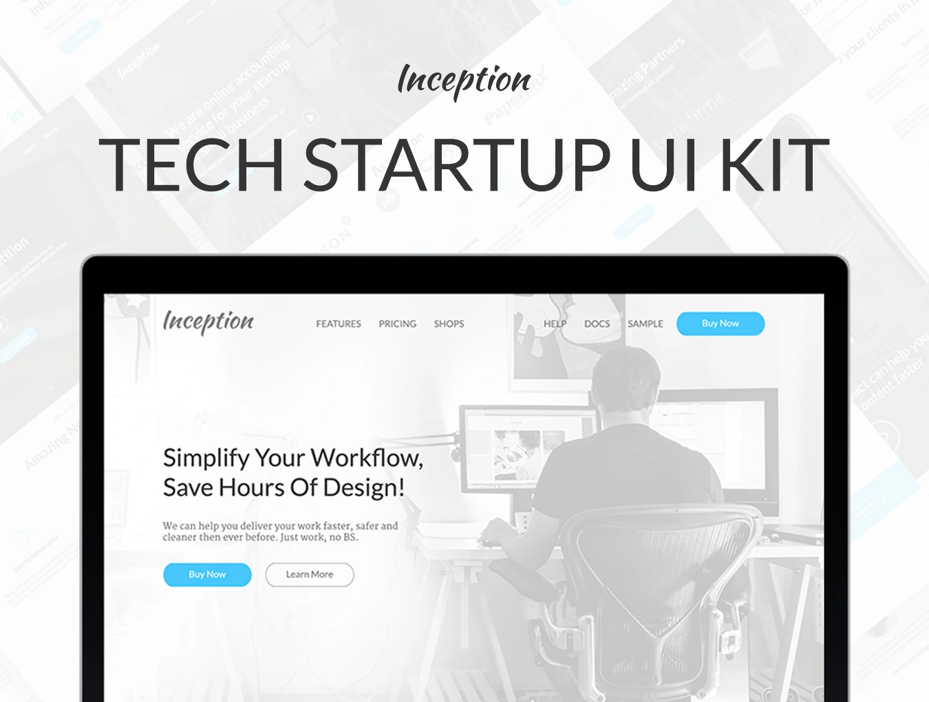 Inception UI Kit蓝色简洁设计160+组件1000+元素WebUI设计组件元素规范模版