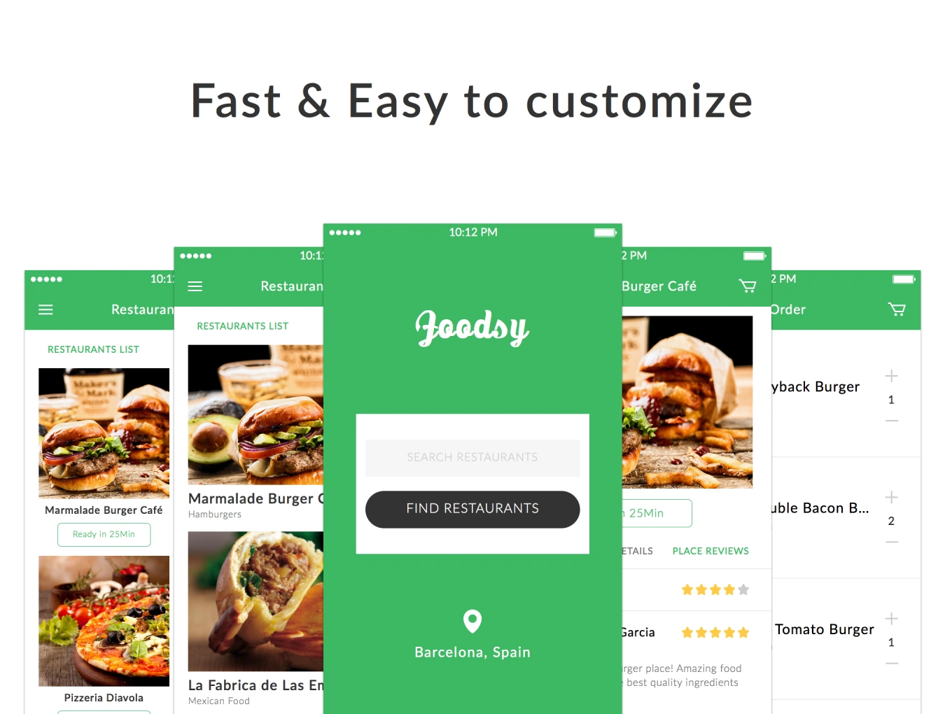 Foodsy Mobile UI Kit 烘培烹饪点餐外卖食品配送APPUI设计组件元素图标素材库模版
