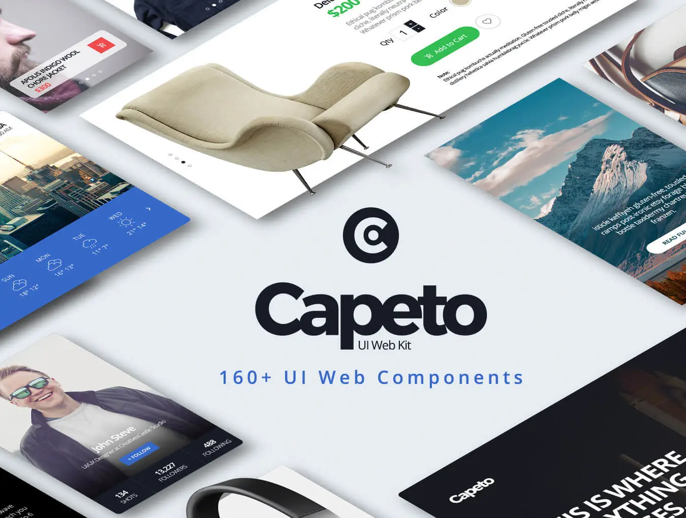 Capeto Web UI Kit 电商购物设计元素组件规范图标素材库模版