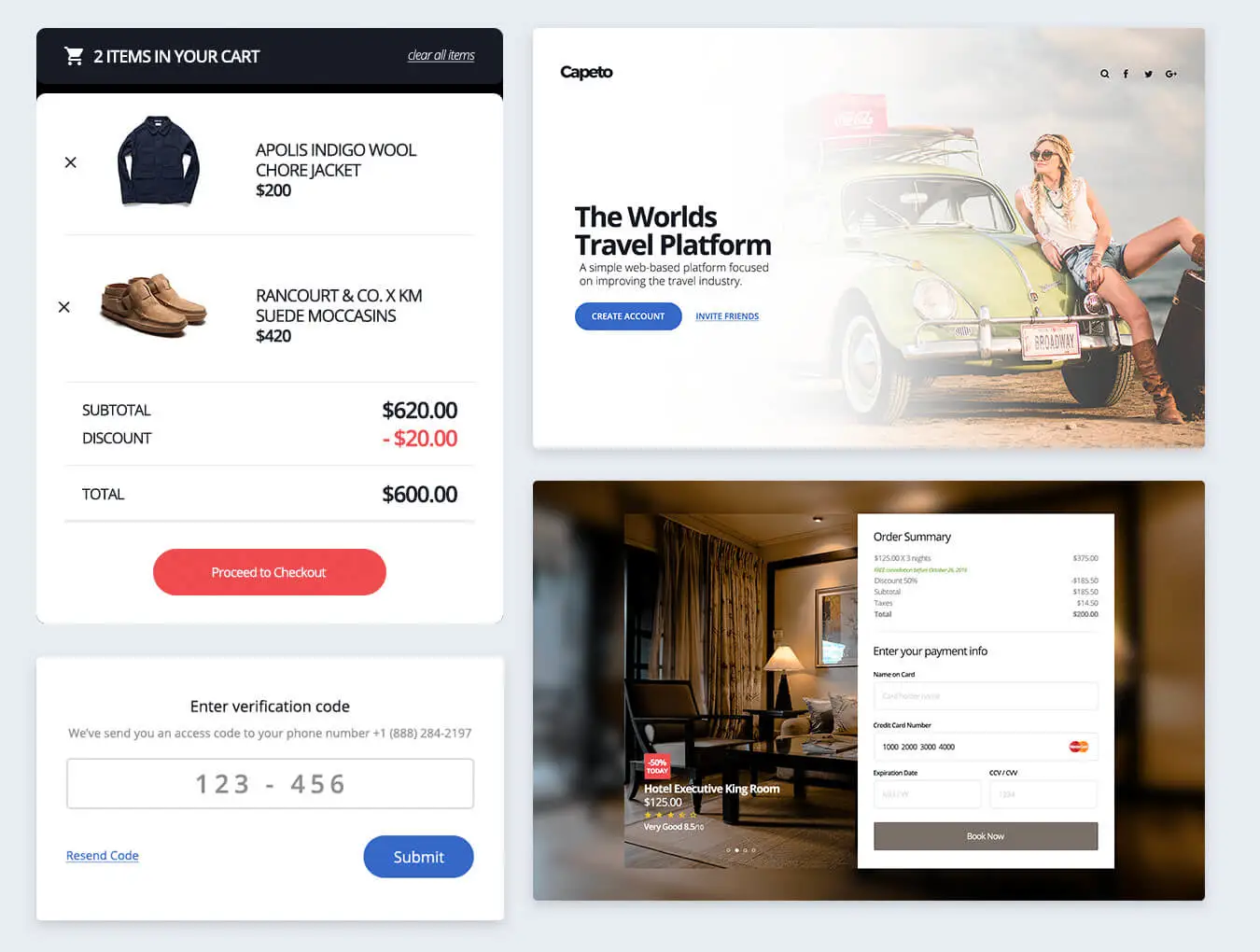 Capeto Web UI Kit 电商购物设计元素组件规范图标素材库模版