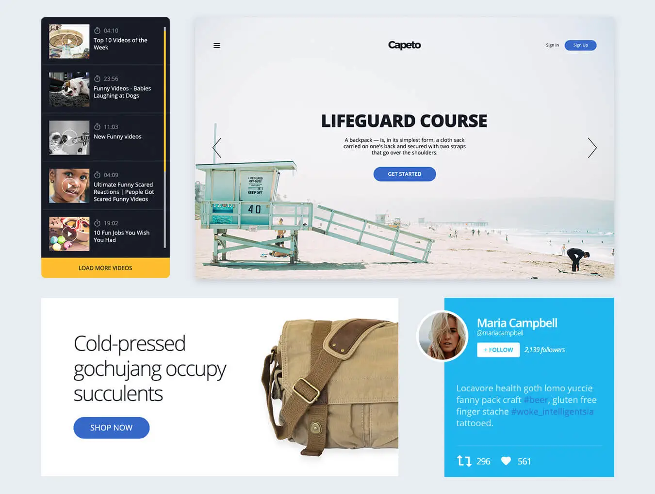 Capeto Web UI Kit 电商购物设计元素组件规范图标素材库模版