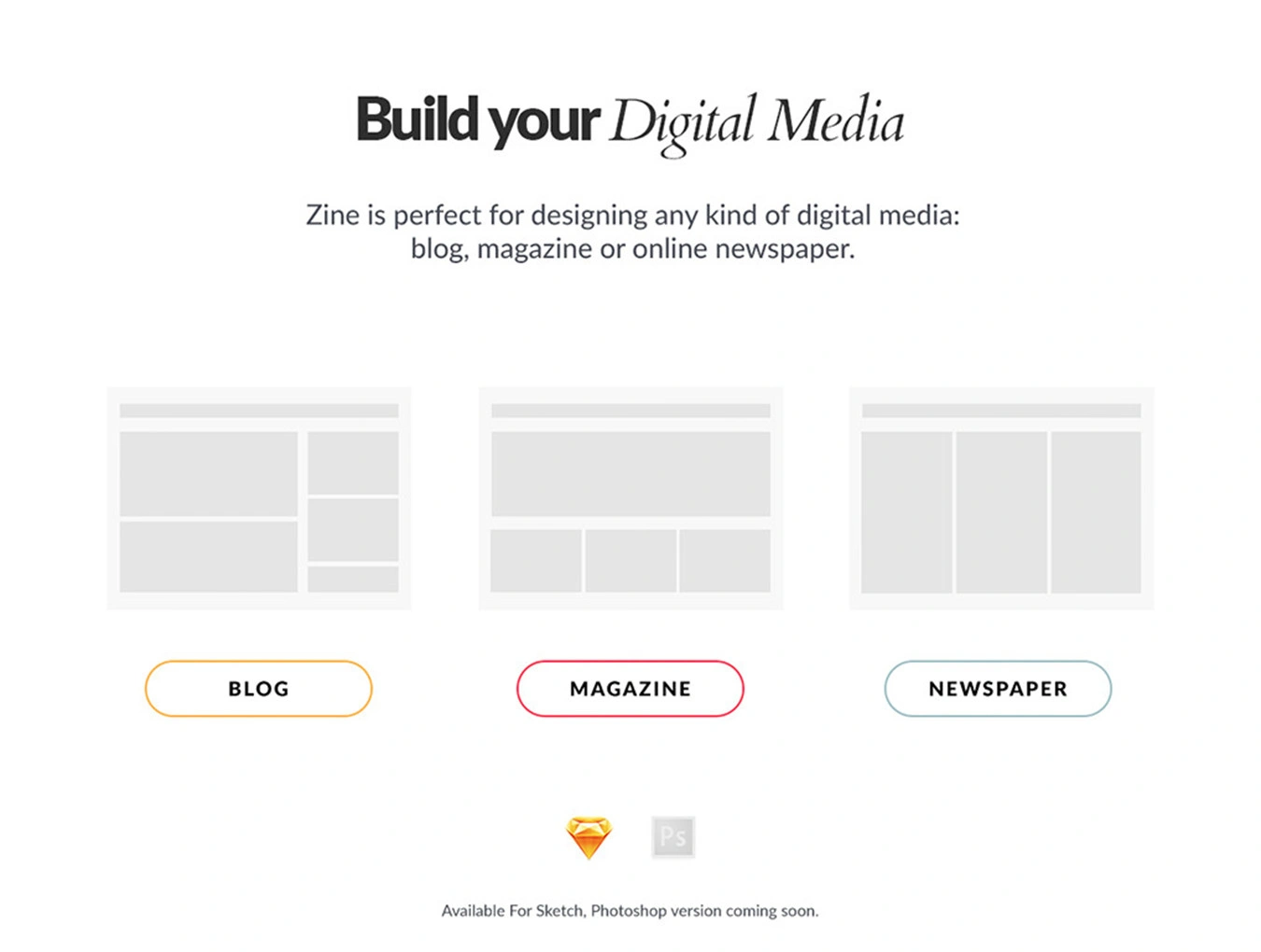 Zine UI Kit 杂志报纸简洁多彩WebUI设计元素组件规范图标素材库模版
