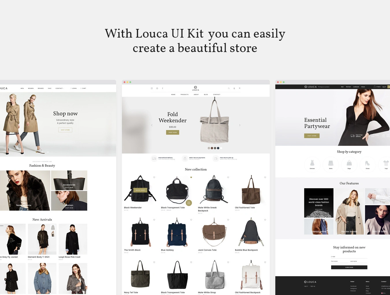Louca UI Kit电商购物大气简洁WebUI设计元素组件规范图标素材库模版