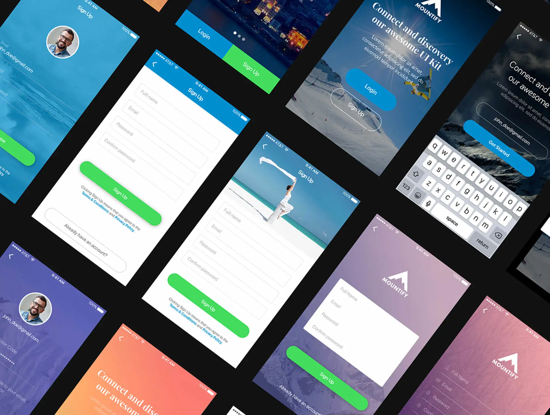 Mountify Sketch社交聊天主页记录APPUI设计元素组件规范图标素材库模版