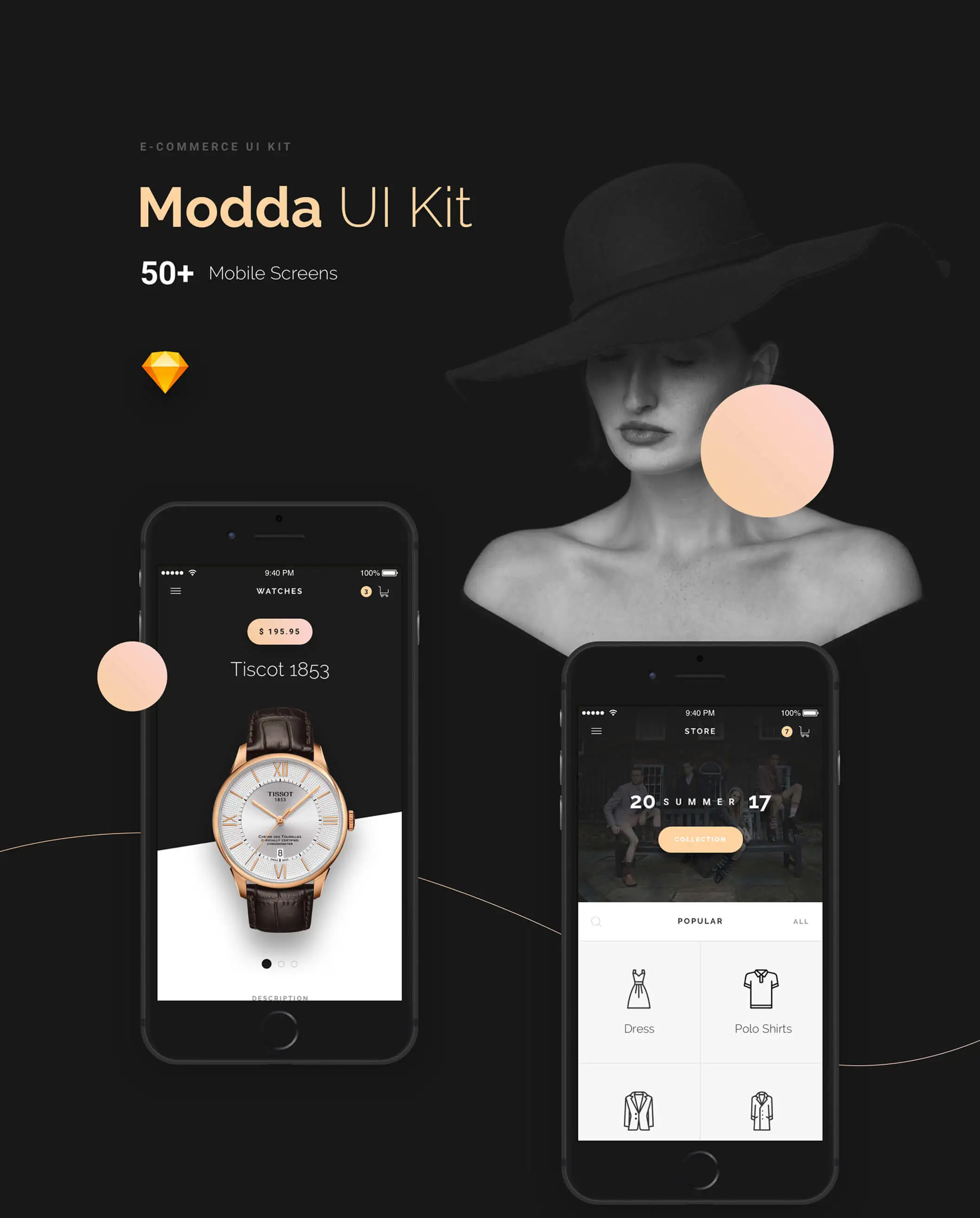 Modda E-Commerce UI Kit 欧美时尚电商购物APPUI设计元素组件规范图标素材库模版