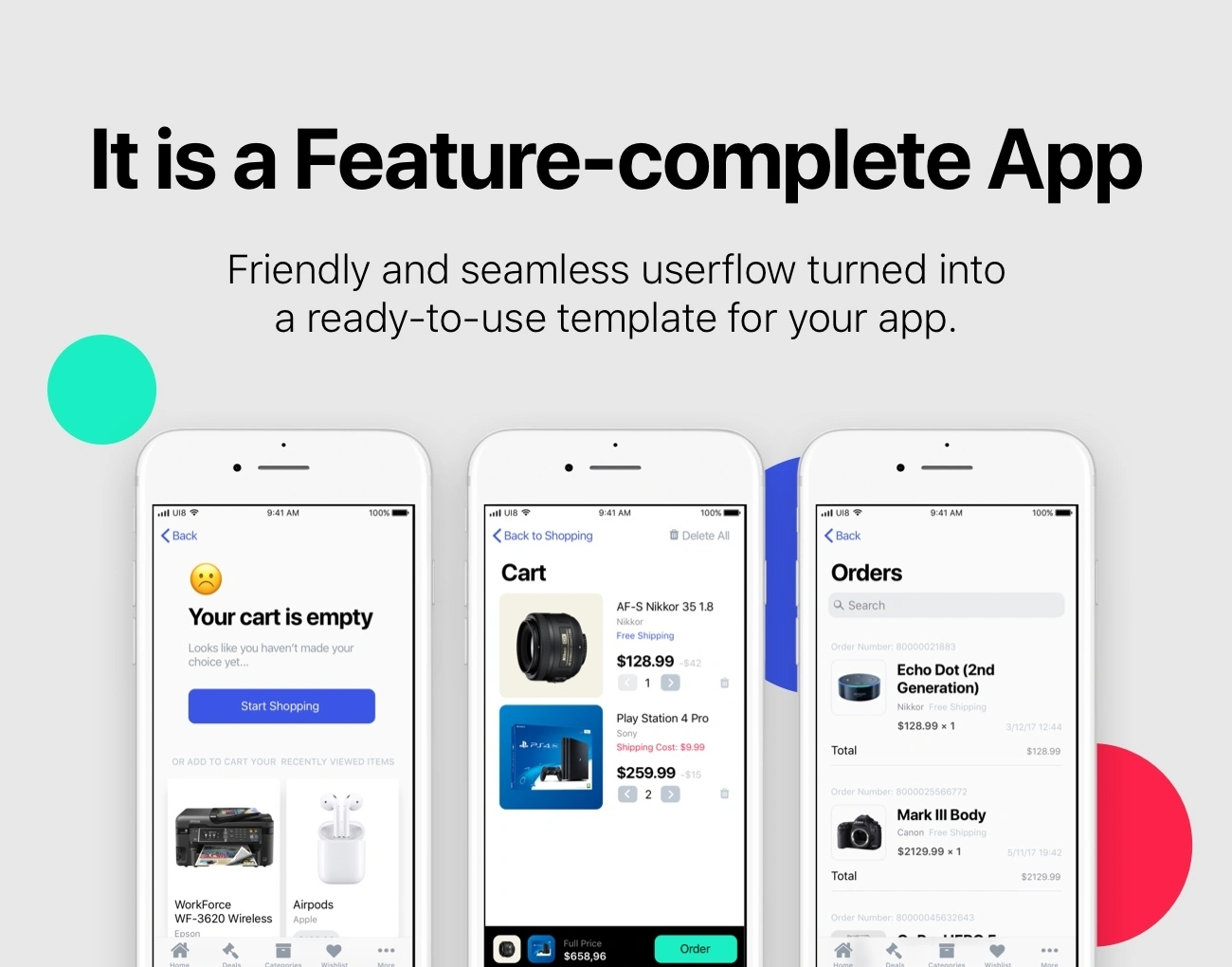 Shopaholic iOS 11 Kit全新电商购物APPUI设计元素组件规范图标素材库模版