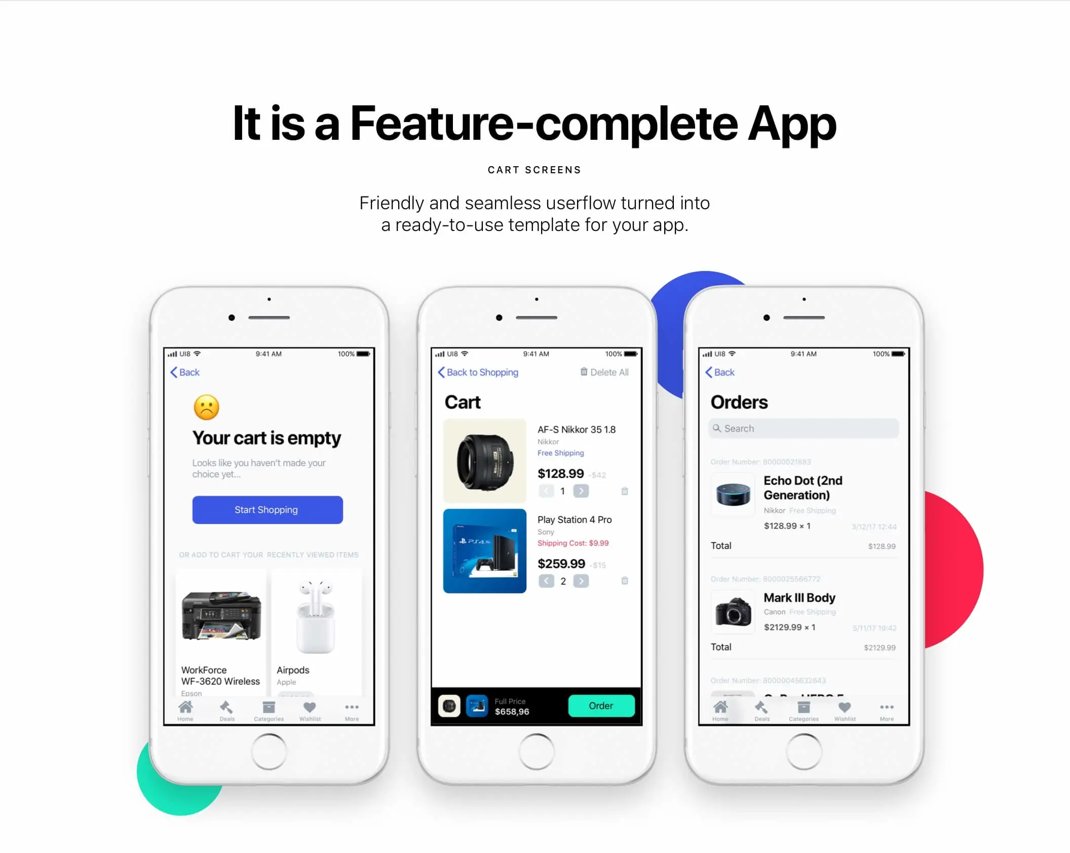 Shopaholic iOS 11 Kit全新电商购物APPUI设计元素组件规范图标素材库模版