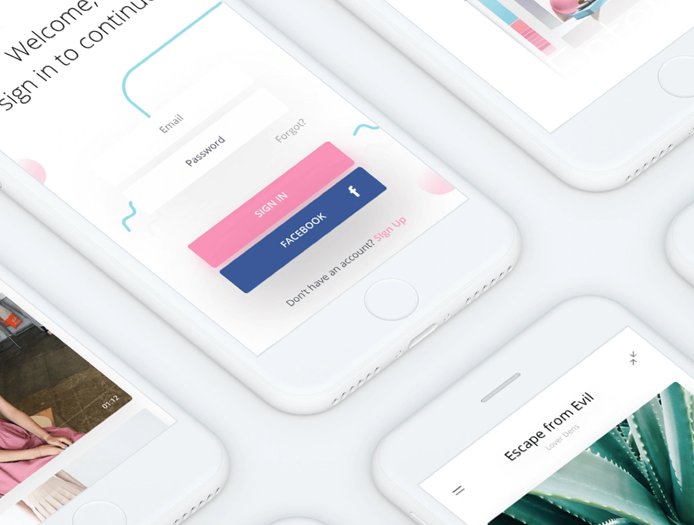 Fludish Sketch UI Kit清新简洁小众APPUI设计元素组件规范图标素材库模版