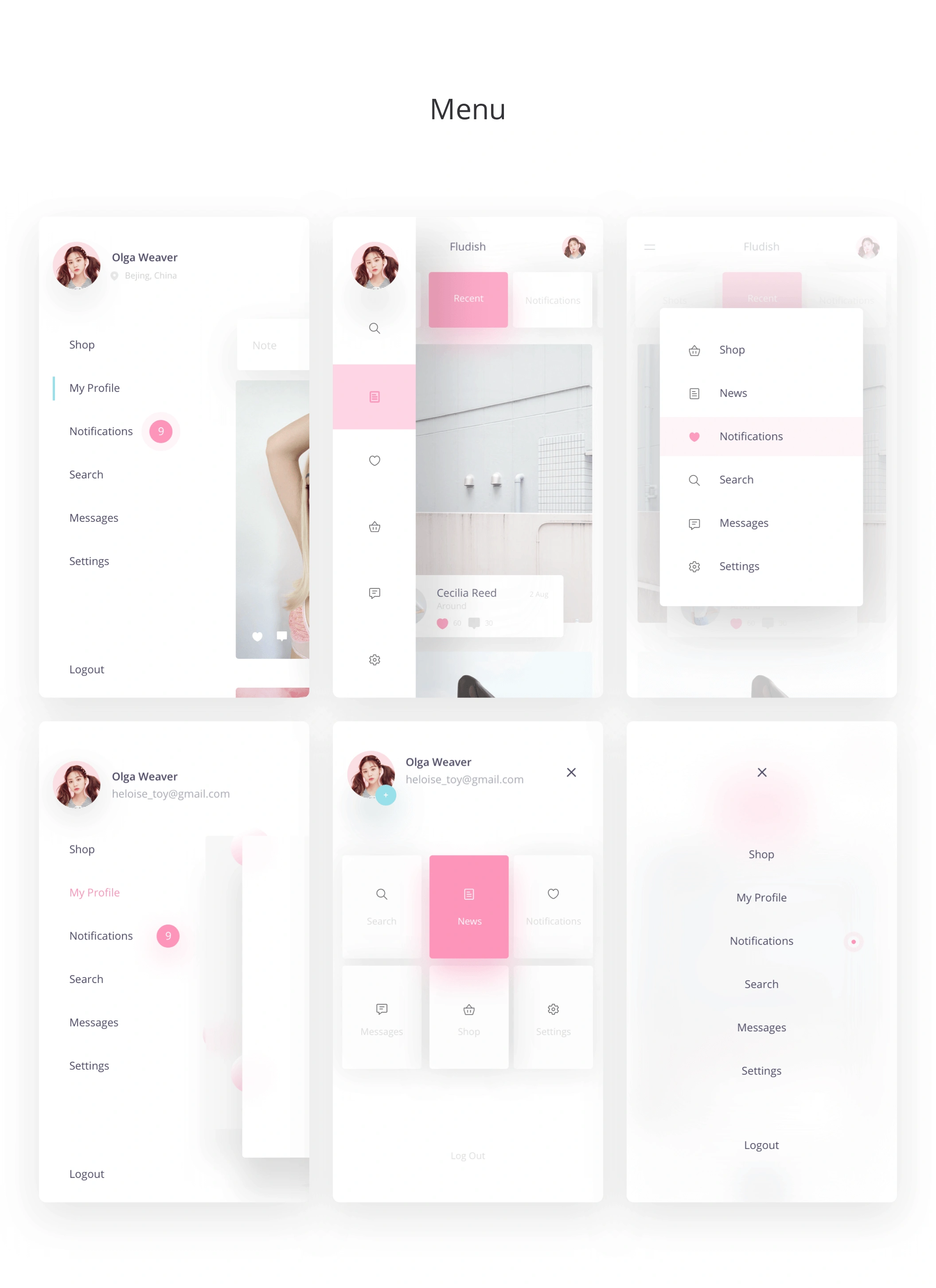 Fludish Sketch UI Kit清新简洁小众APPUI设计元素组件规范图标素材库模版
