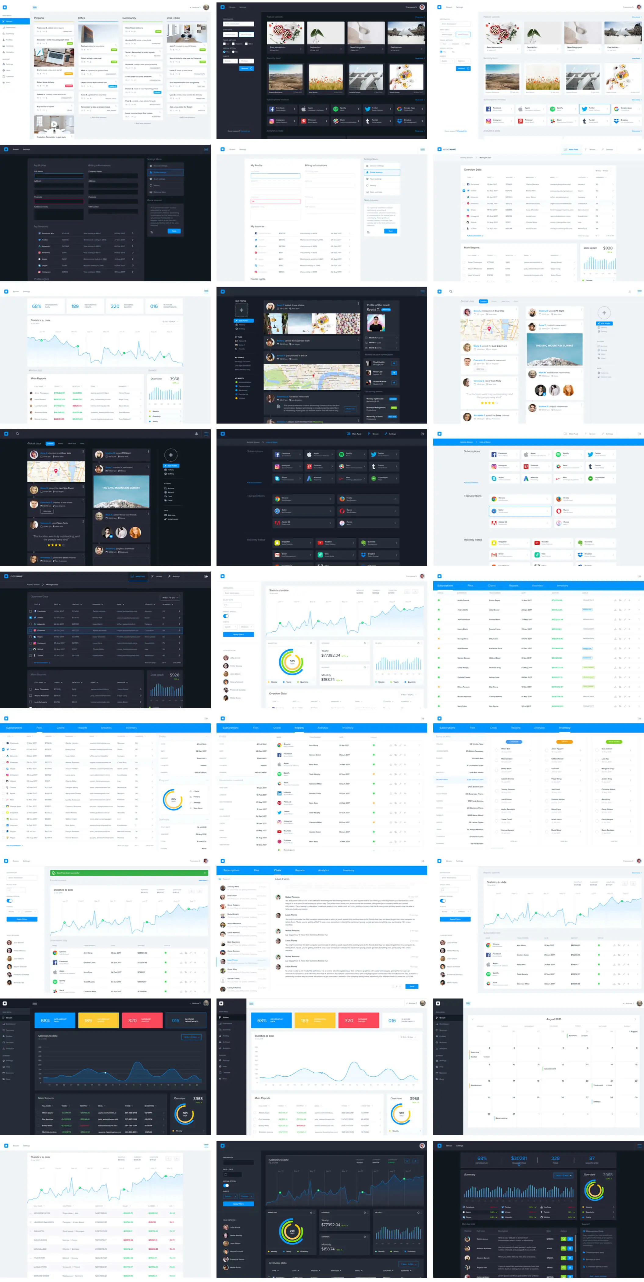 40 Dashboards Vol 1个网页设计多套后台管理数据WebUI设计元素组件规范图标素材库模版