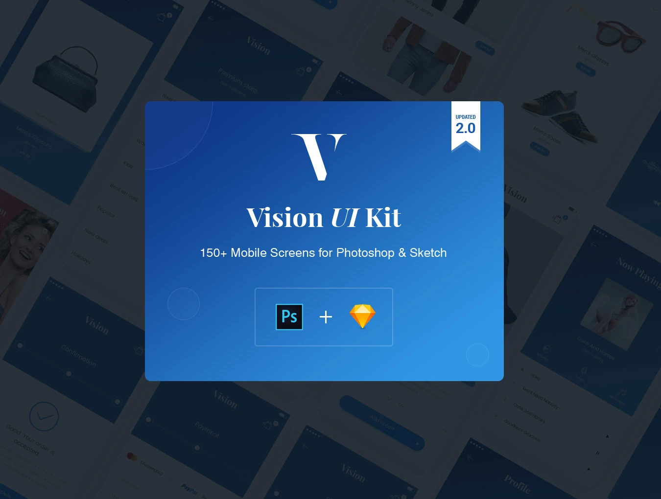 Vision App Mobile社交电商图表导航APPUI设计元素组件规范图标素材库模版
