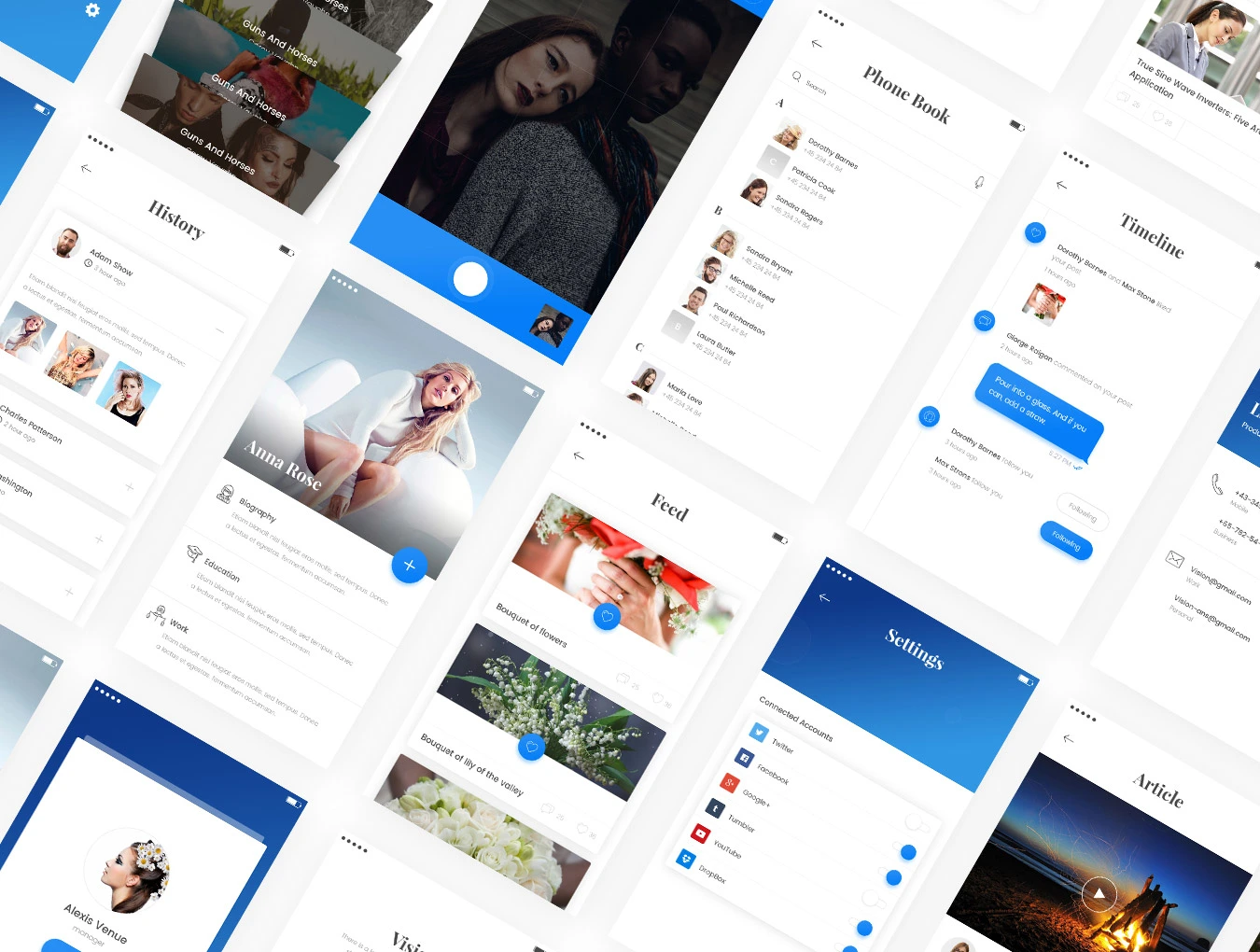 Vision App Mobile社交电商图表导航APPUI设计元素组件规范图标素材库模版