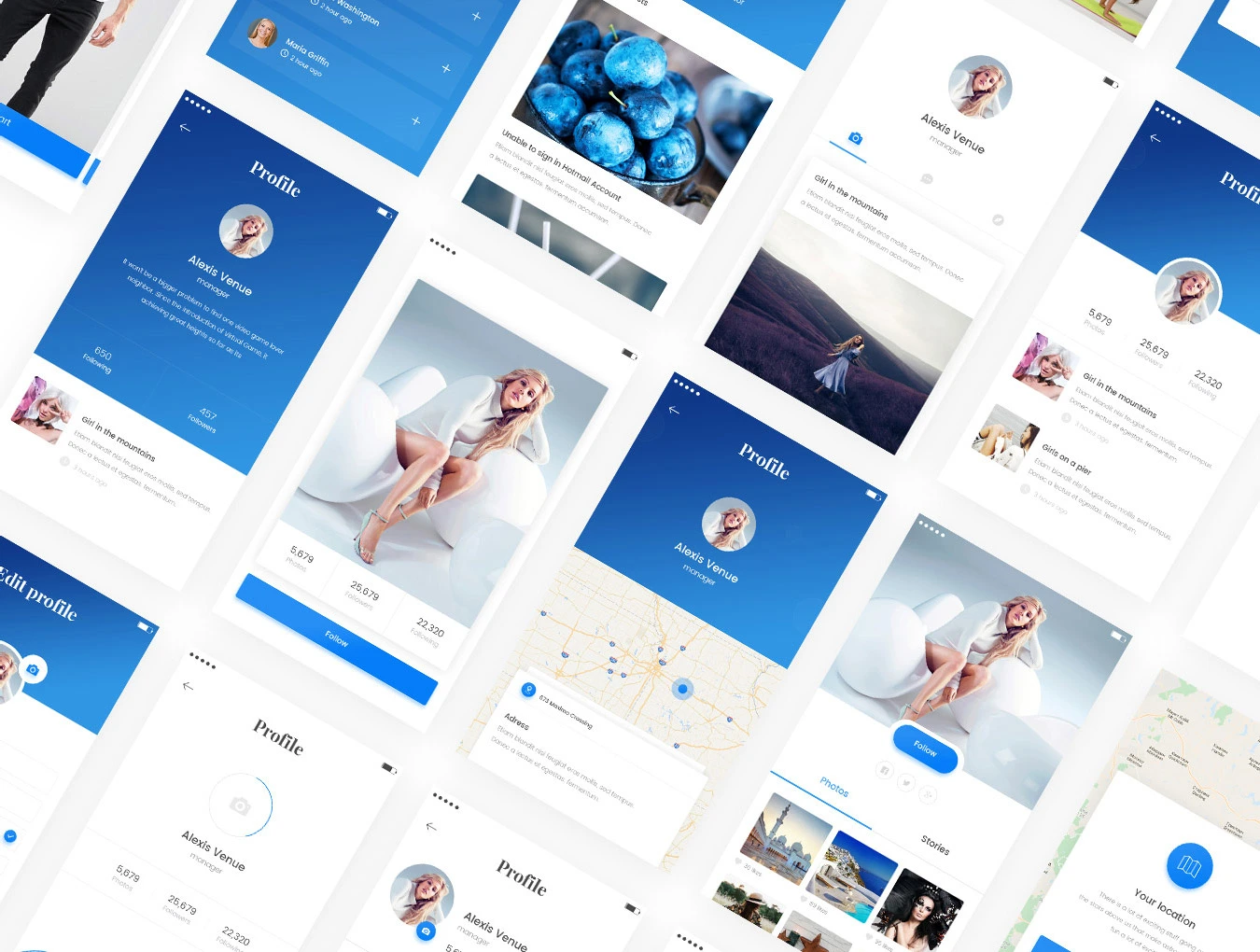 Vision App Mobile社交电商图表导航APPUI设计元素组件规范图标素材库模版