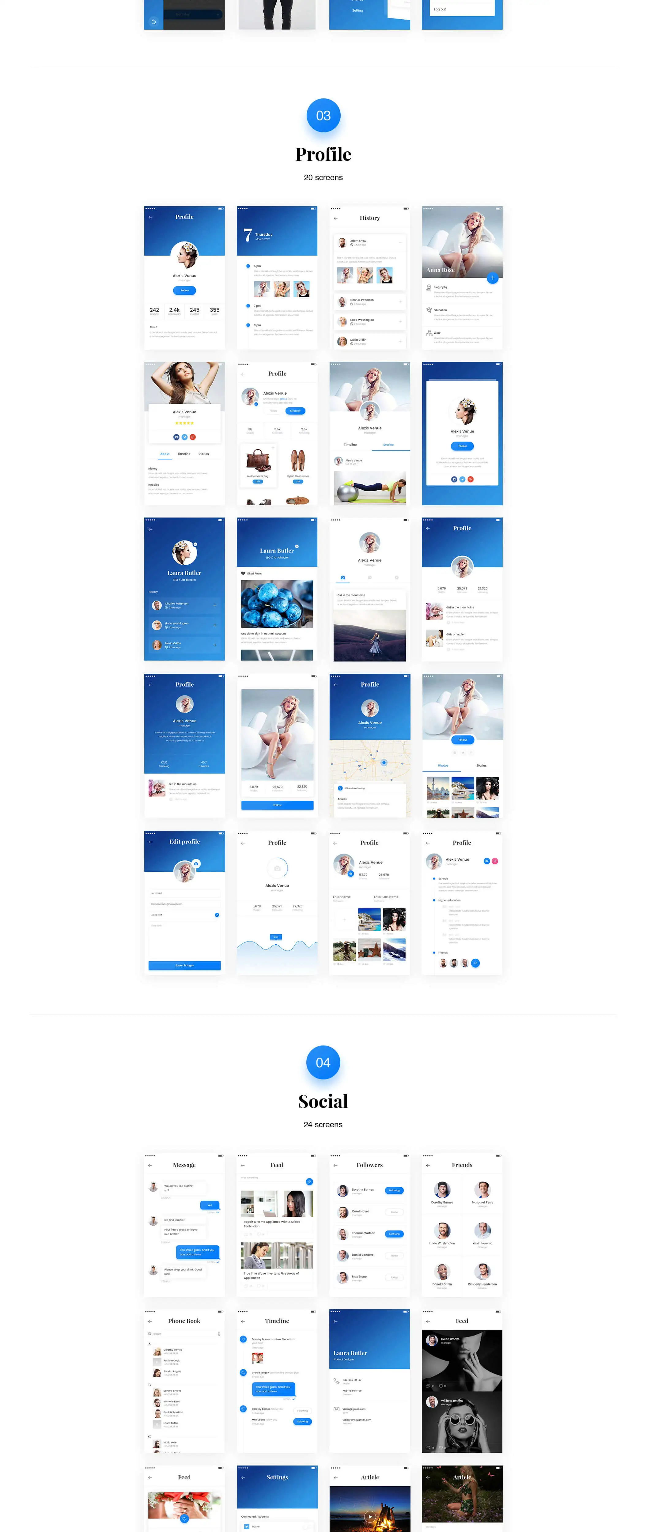 Vision App Mobile社交电商图表导航APPUI设计元素组件规范图标素材库模版