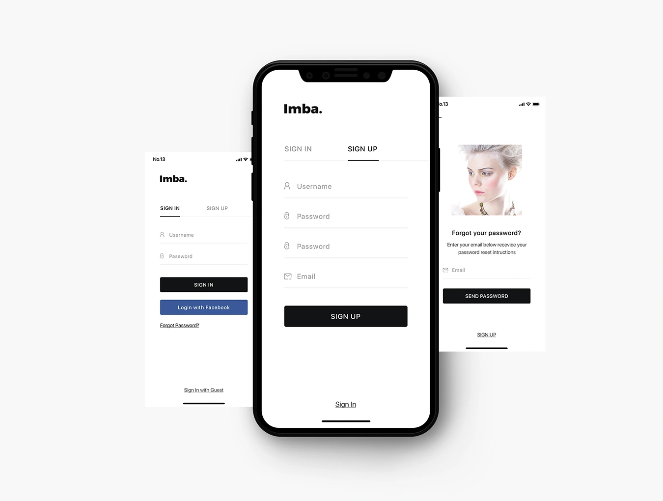 Imba Ecommerce Ui Kit电商购物黑白简约APPUI设计元素组件规范图标素材库模版