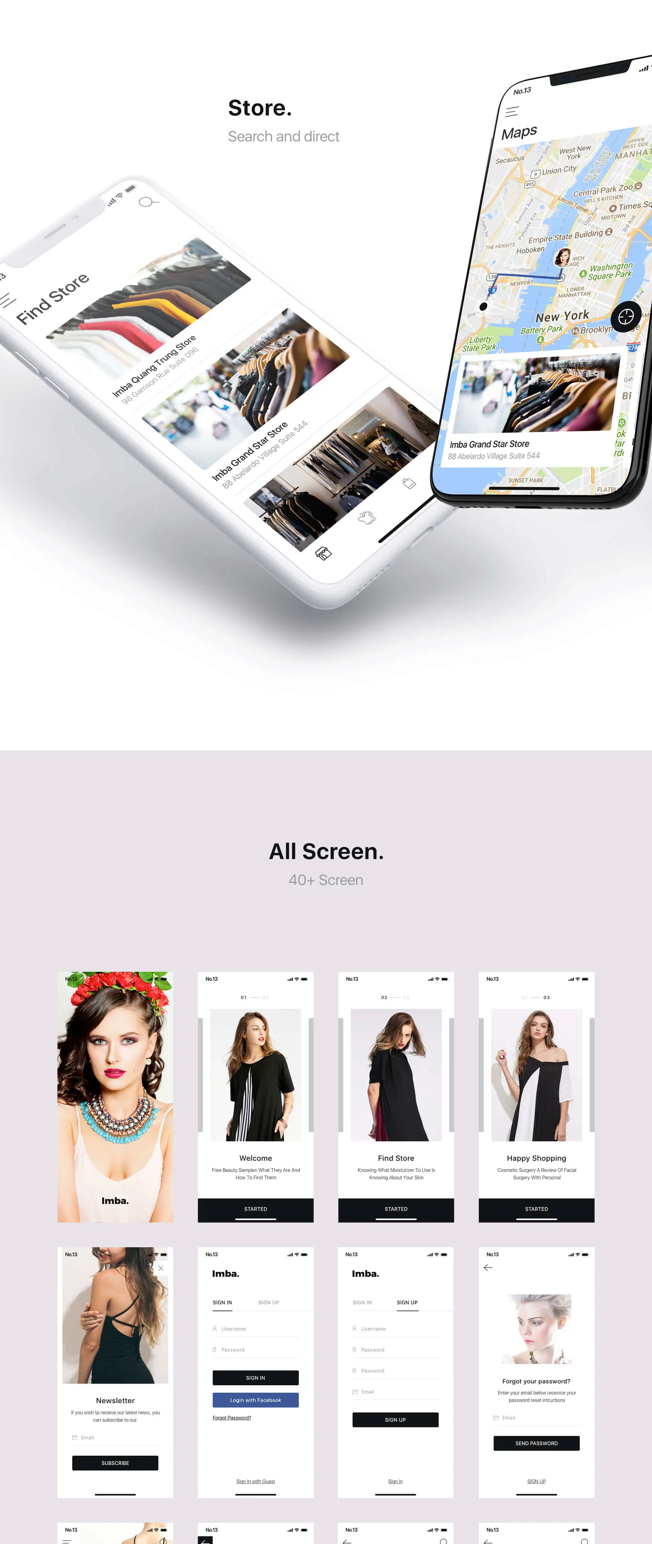 Imba Ecommerce Ui Kit电商购物黑白简约APPUI设计元素组件规范图标素材库模版