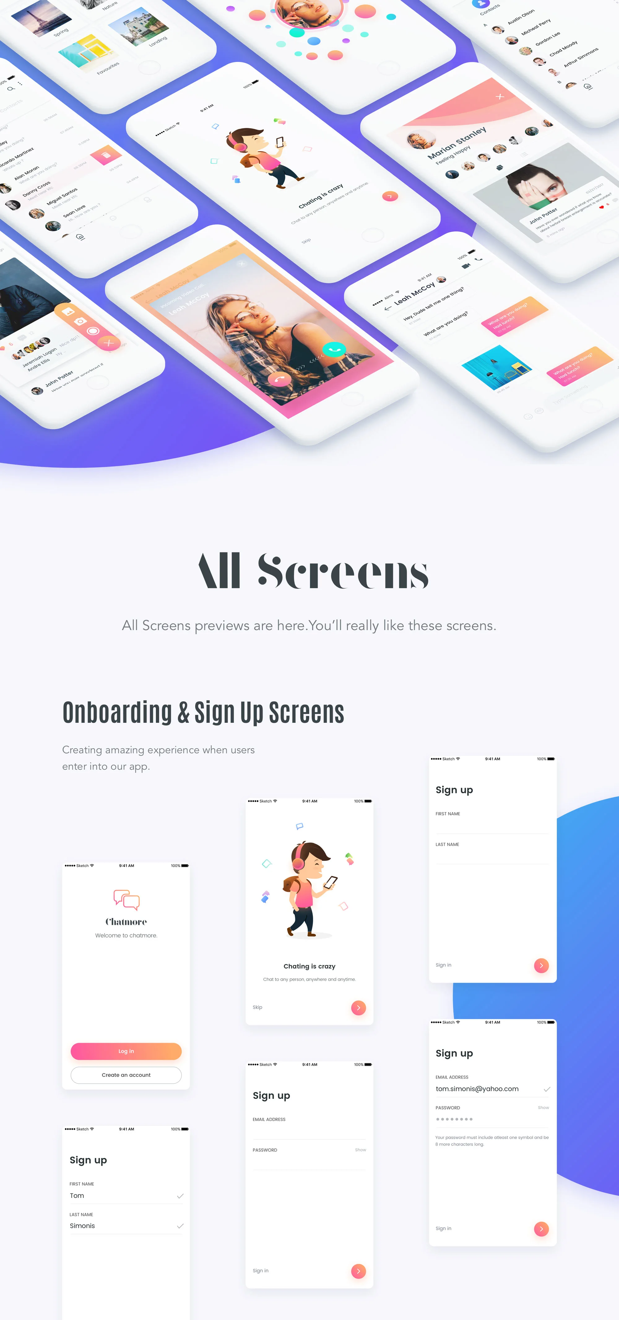 Chat More UI KIT社交聊天交友APPUI设计元素组件规范图标素材库模版