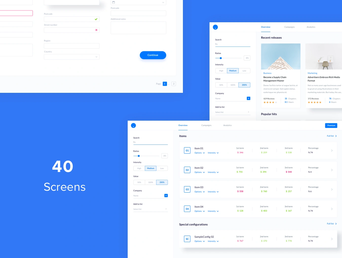 Dashboards Vol 3企业后台SAAS管理系统WebUI设计元素组件规范图标素材库模版