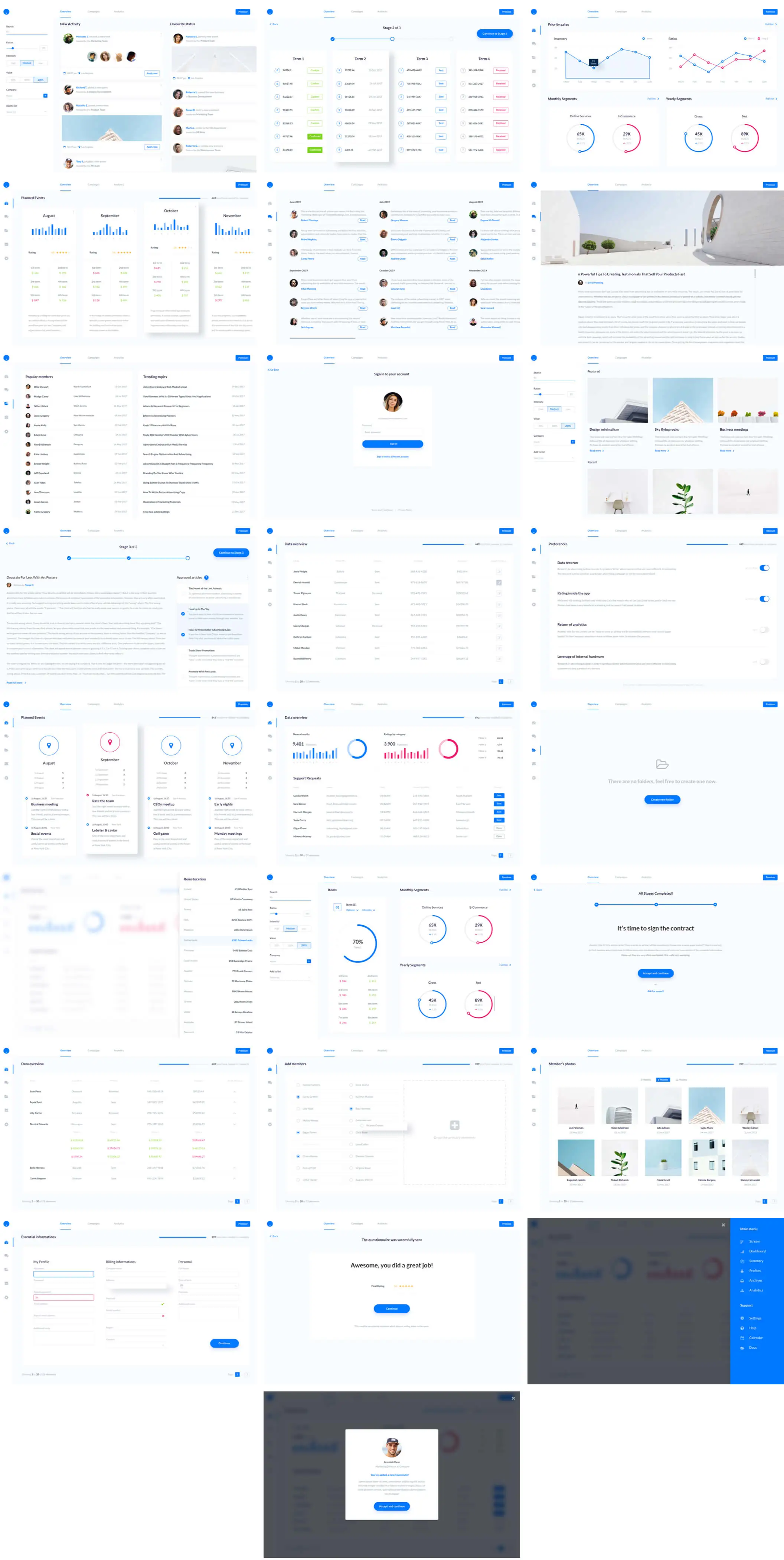 Dashboards Vol 3企业后台SAAS管理系统WebUI设计元素组件规范图标素材库模版