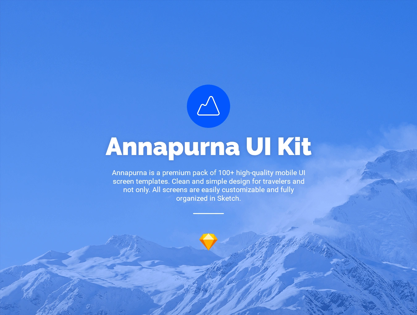 Annapurna UI Kit蓝色旅行旅游社交电商APPUI设计元素组件规范图标素材库模版