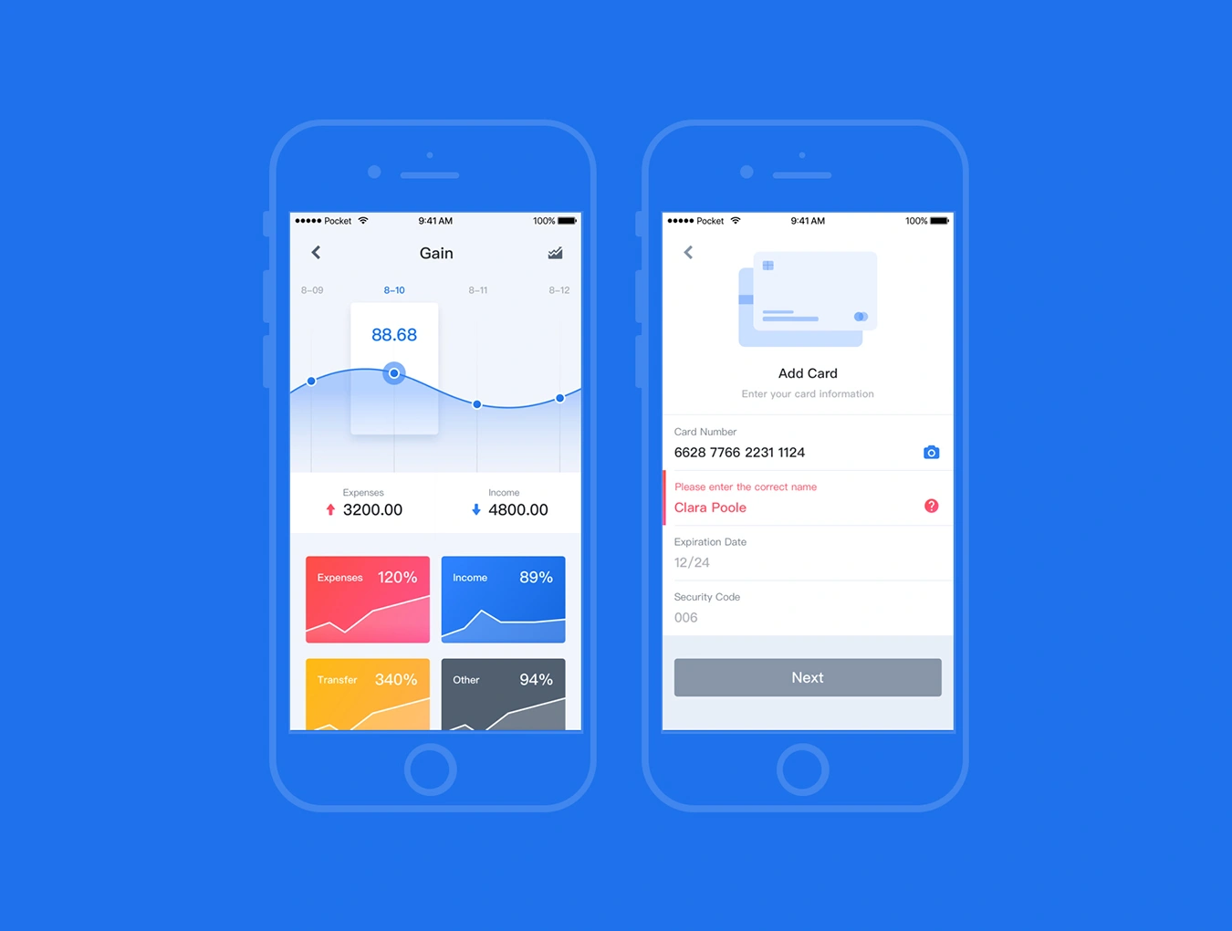 Pocket UI Kit金融科技财务数据监测APPUI设计元素组件规范图标素材库模版