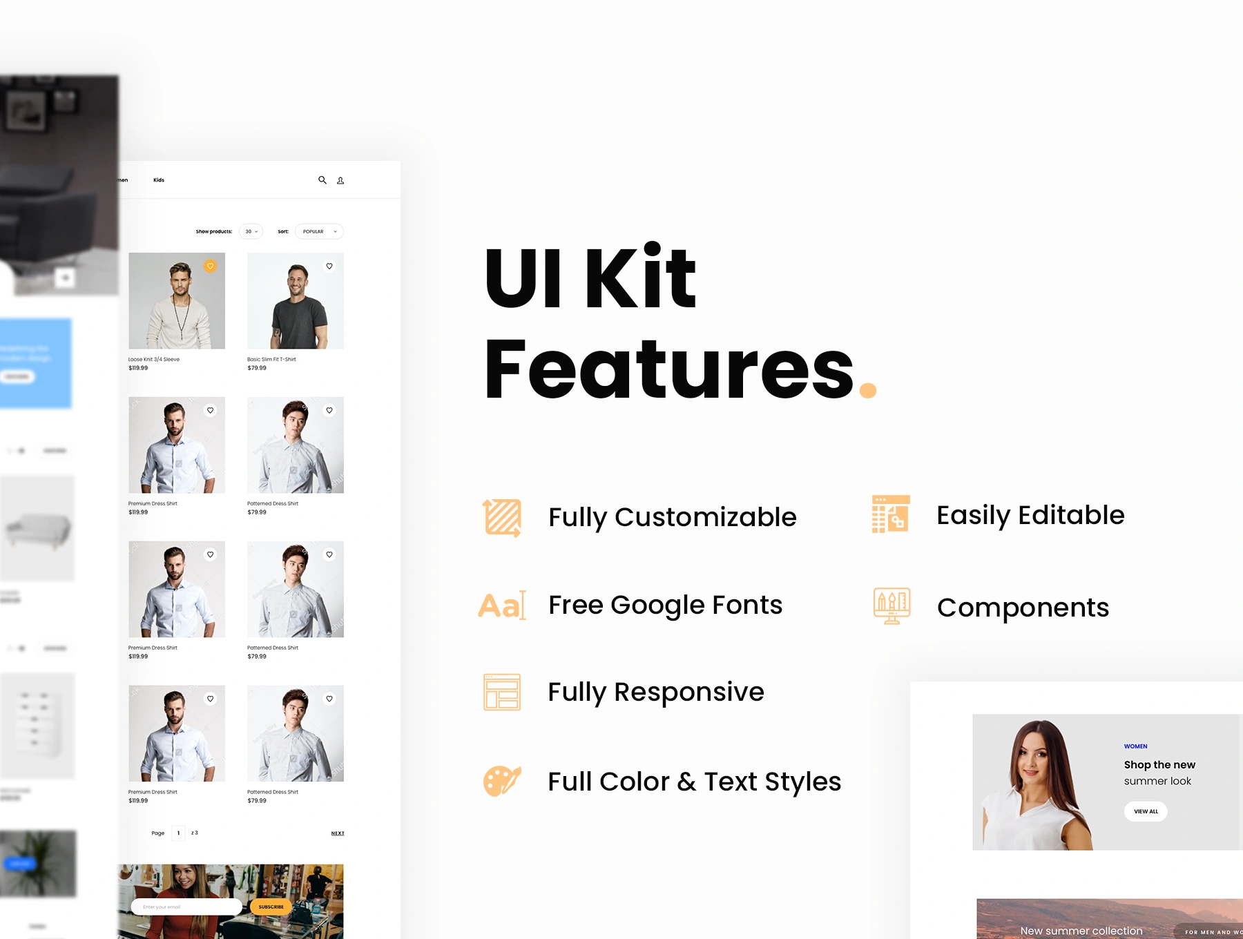 Product Catalogue UI Kit电商购物网站网页设计WebUI设计元素组件规范图标素材库模版