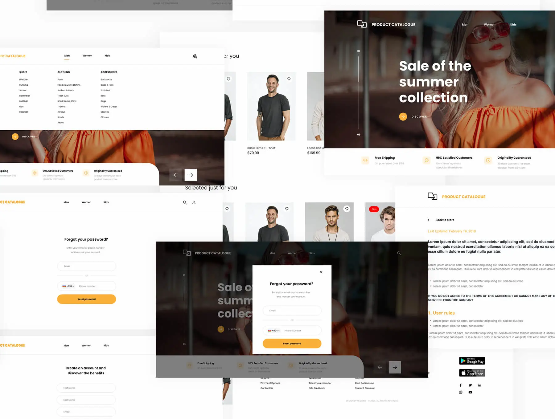 Product Catalogue UI Kit电商购物网站网页设计WebUI设计元素组件规范图标素材库模版