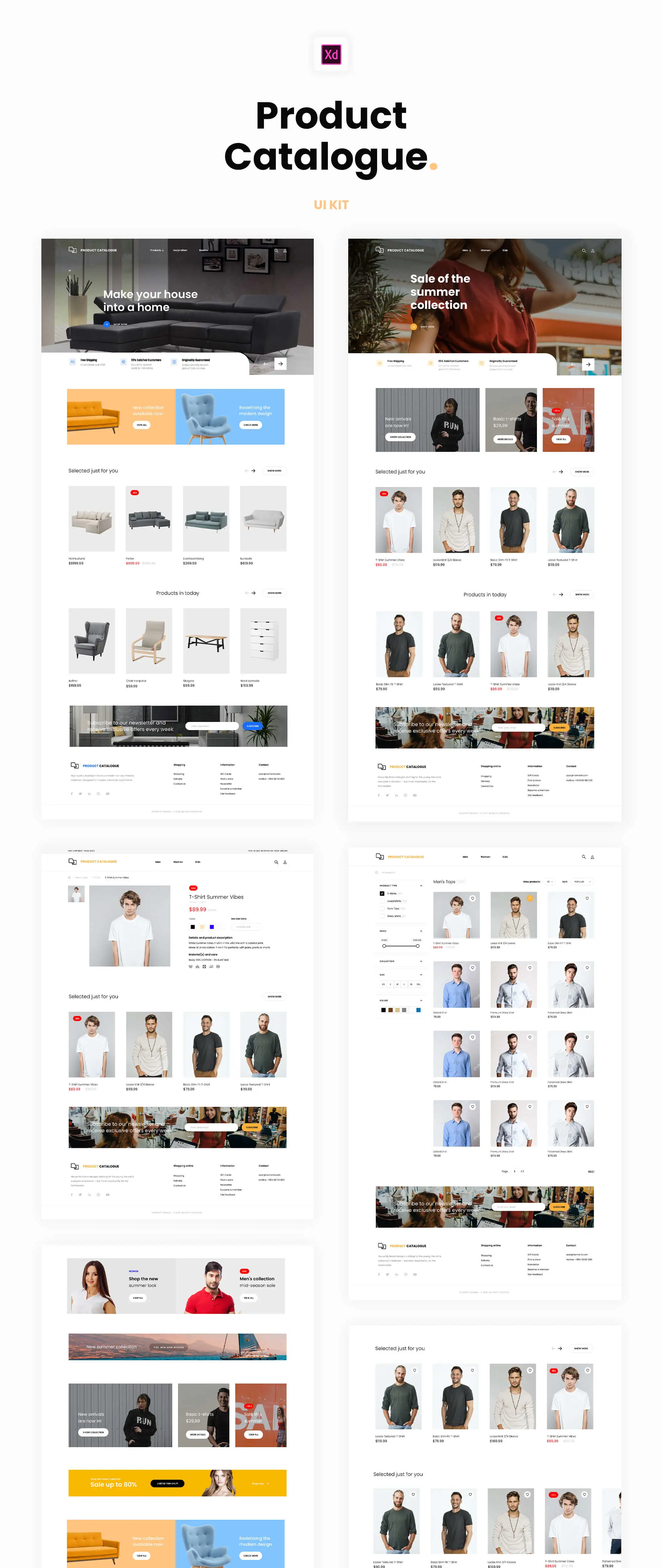 Product Catalogue UI Kit电商购物网站网页设计WebUI设计元素组件规范图标素材库模版