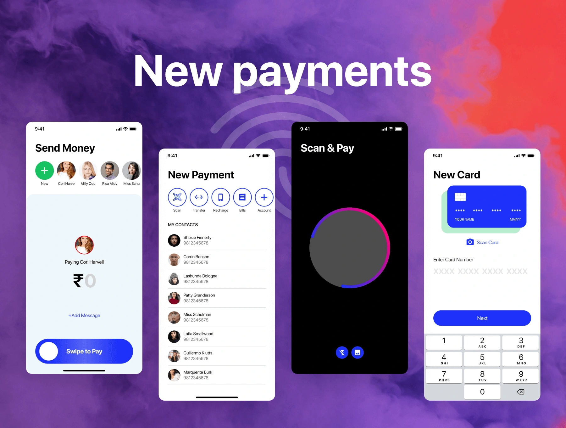Payment Wallet App UI Kit支付钱包账单收支财务统计数据监测APPUI设计元素组件规范图标素材库模版