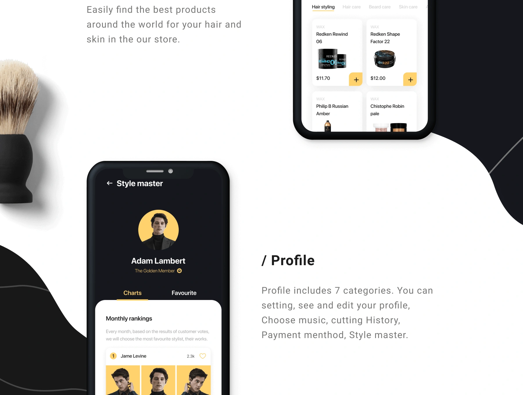 O&A - Haircut Booking UI 美发沙龙预订理发师服务定位APPUI设计元素组件规范图标素材库模版