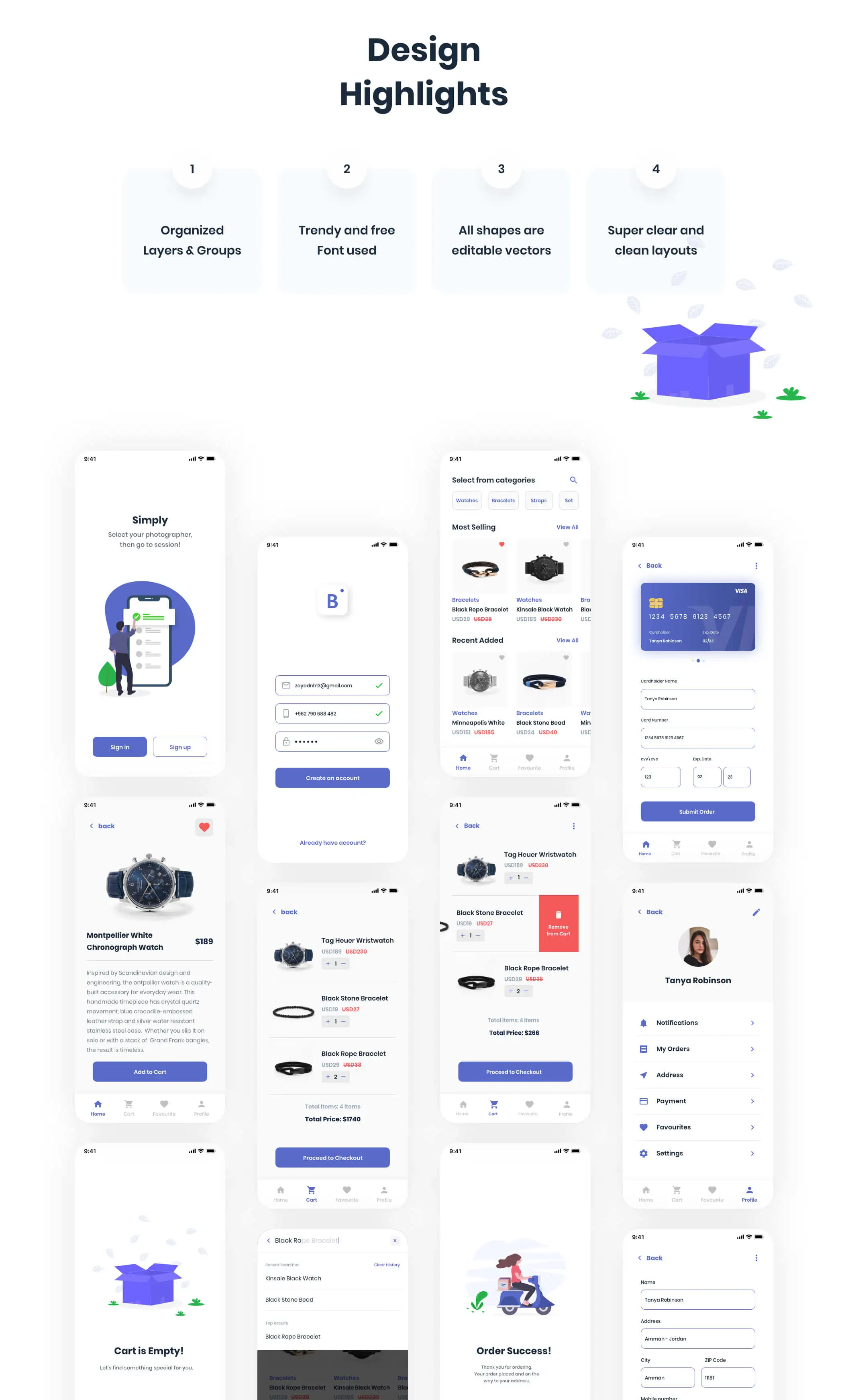 ——B Store App | E-Commerce电商购物银行支付社交APPUI设计元素组件规范图标素材库模版