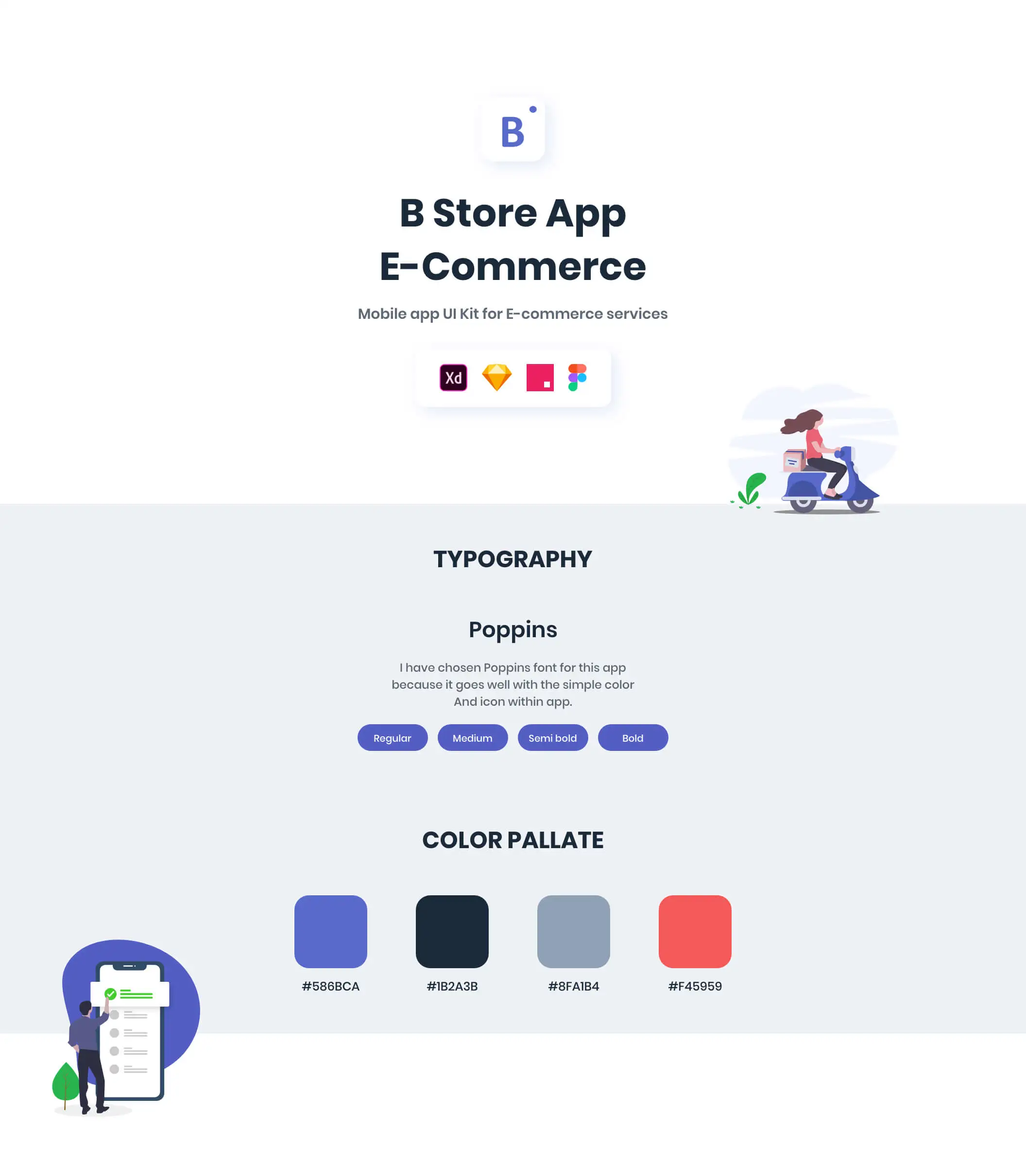 ——B Store App | E-Commerce电商购物银行支付社交APPUI设计元素组件规范图标素材库模版