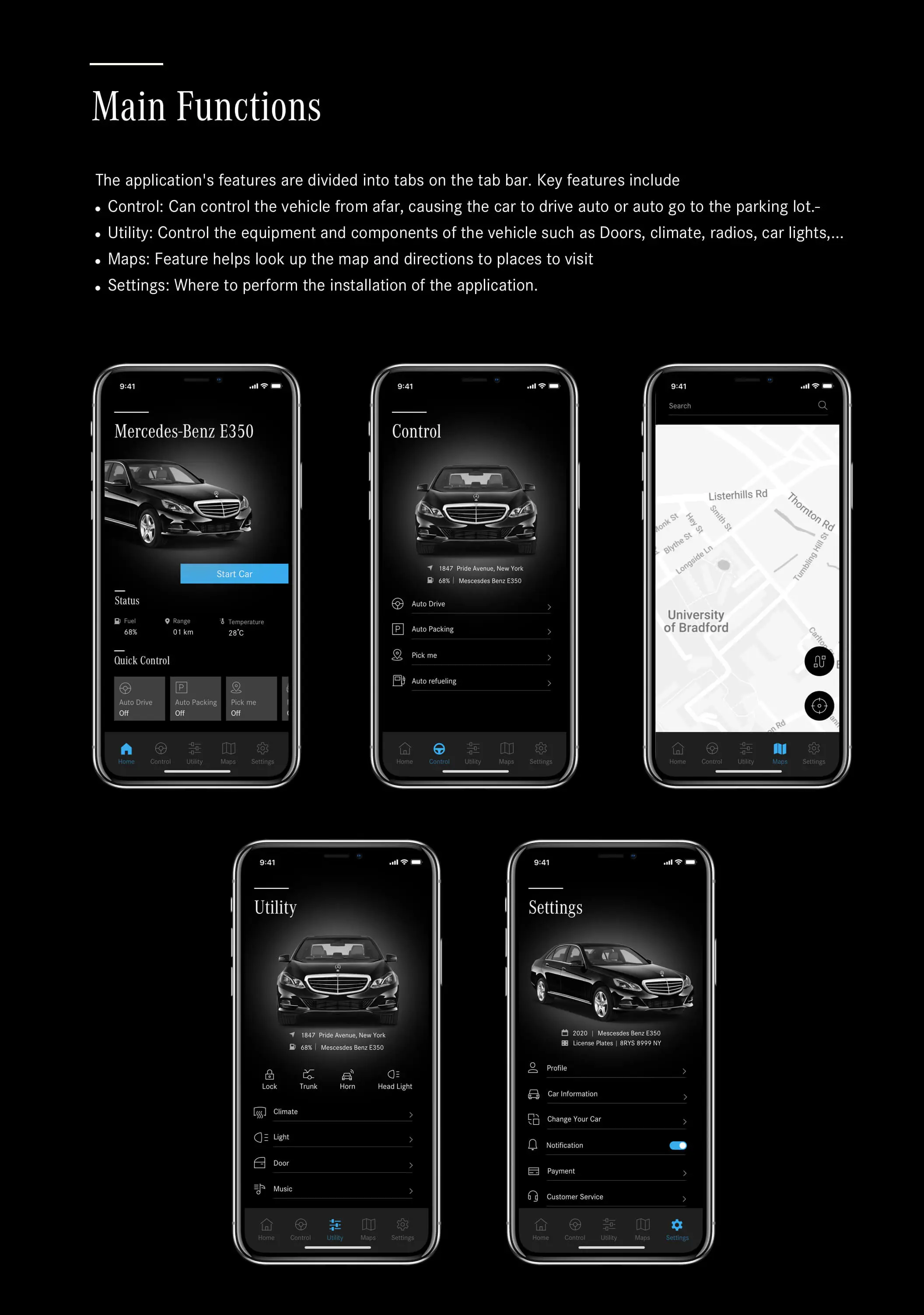 ——Mex Smart Car UI蓝黑智能汽车物联网自动驾驶300多个元素50多个界面APPUI设计元素组件规范图标素材库模版