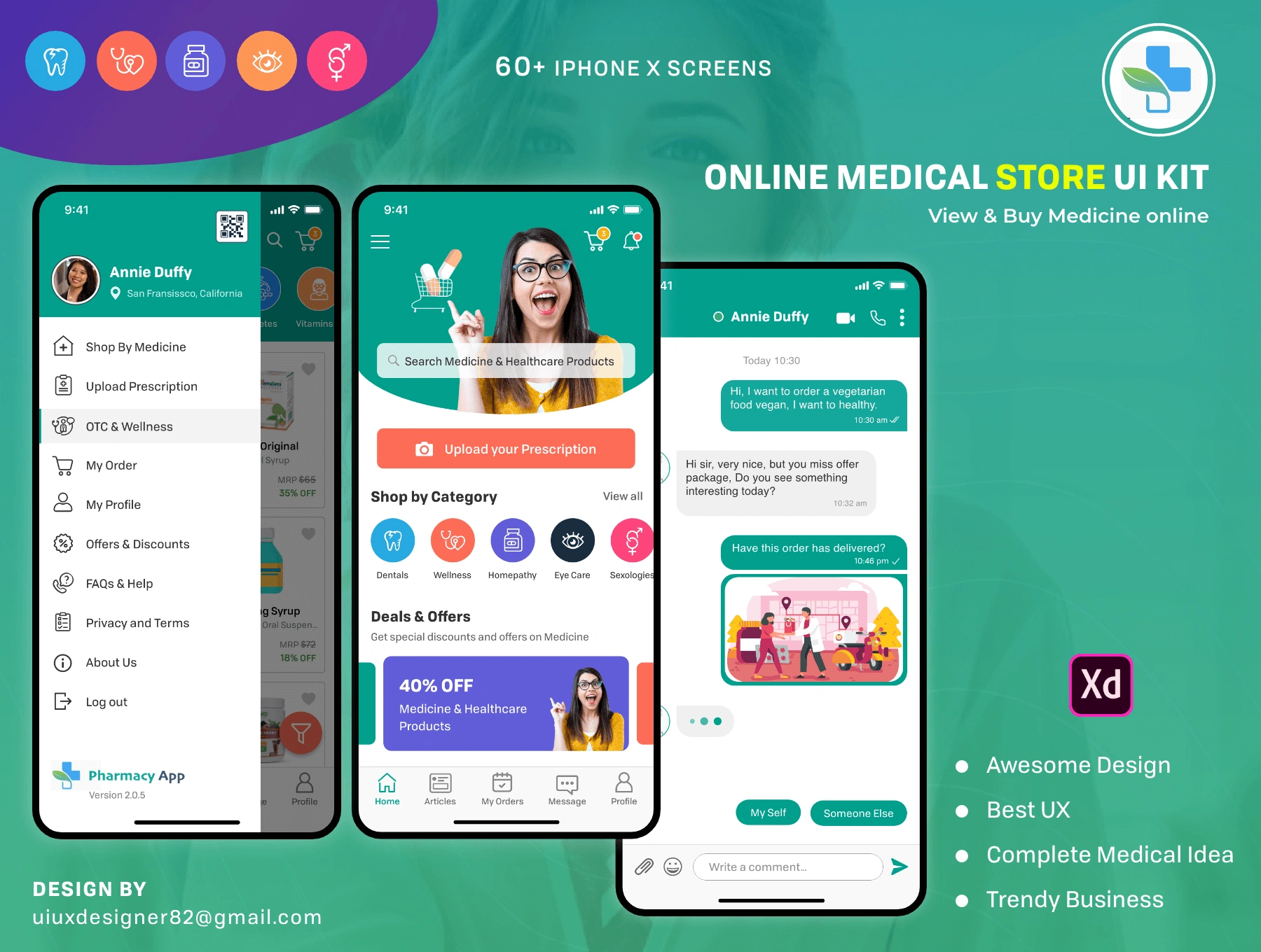 Medical Pharmacy UI 在线医疗药房健康社交药房保健服务APPUI设计元素组件规范图标素材库模版