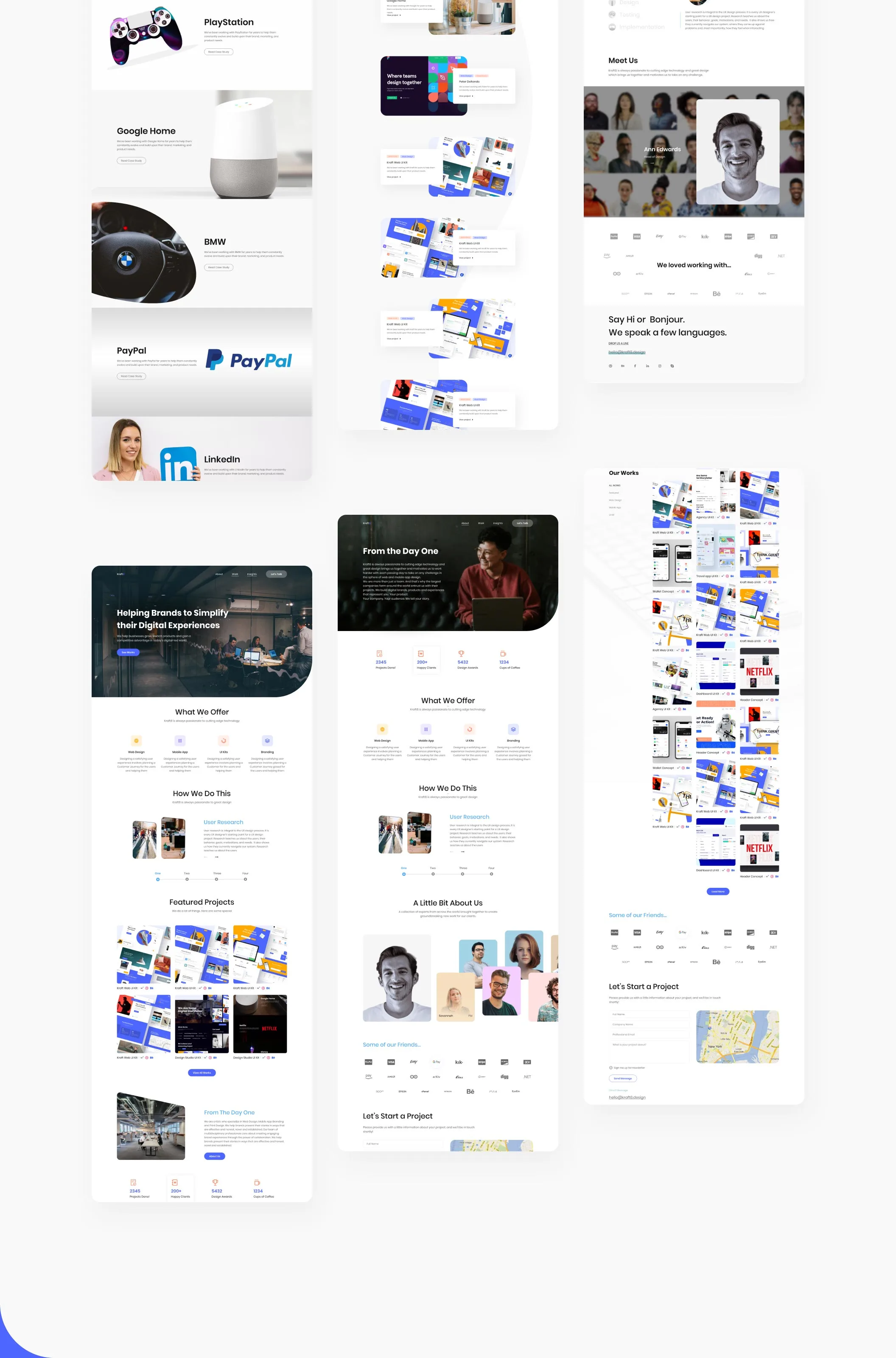 Webflew UI-蓝色企业网站定制70+界面及组件网页设计WebUI设计元素组件规范图标素材库模版