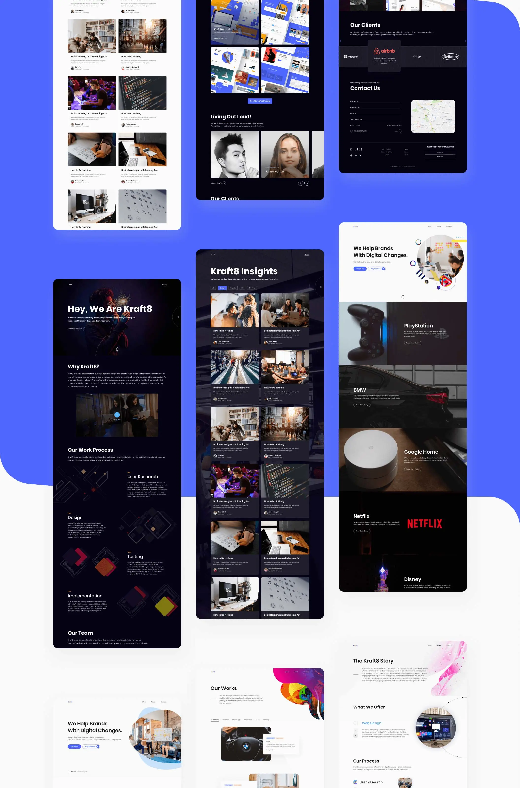 Webflew UI-蓝色企业网站定制70+界面及组件网页设计WebUI设计元素组件规范图标素材库模版