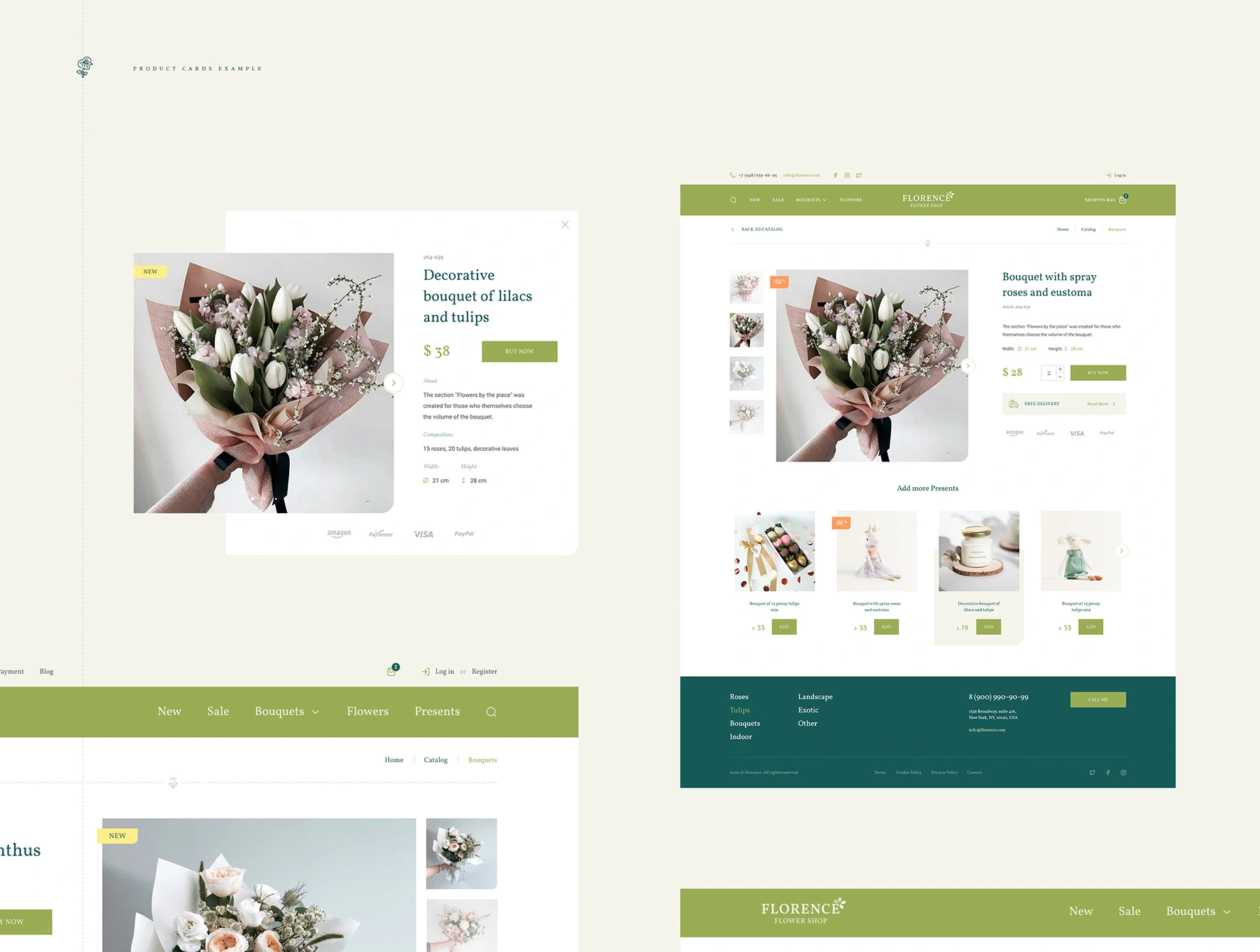 Florence - eCommerce Web UI电商购物花店商店店铺网页设计设计元素组件规范图标素材库模版
