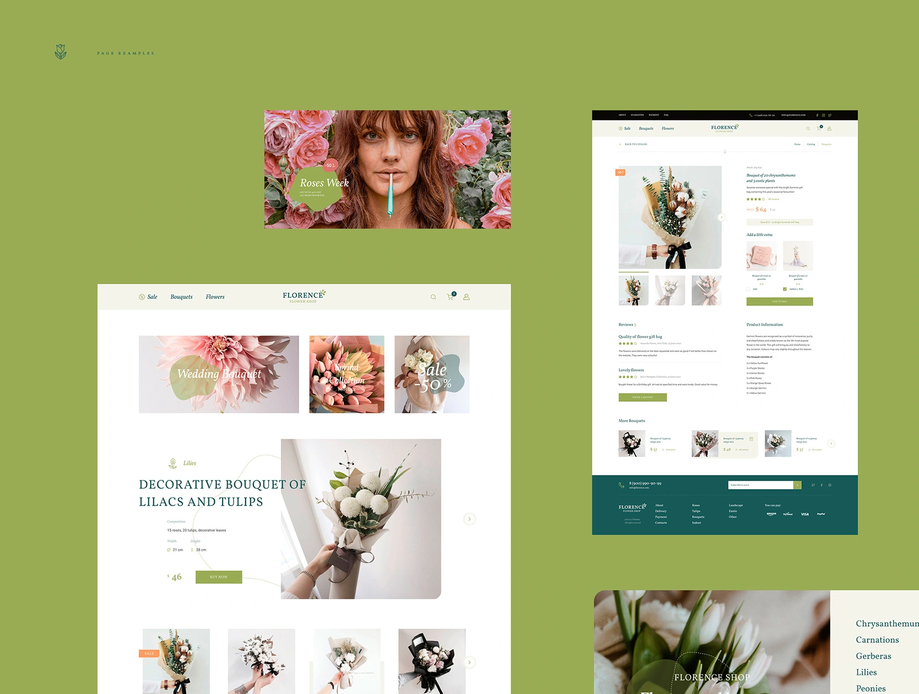Florence - eCommerce Web UI电商购物花店商店店铺网页设计设计元素组件规范图标素材库模版