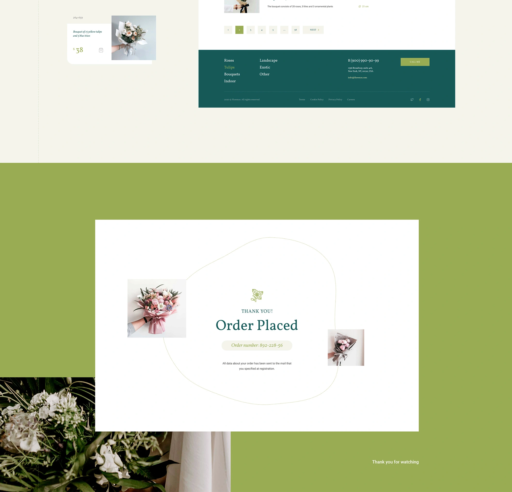 Florence - eCommerce Web UI电商购物花店商店店铺网页设计设计元素组件规范图标素材库模版