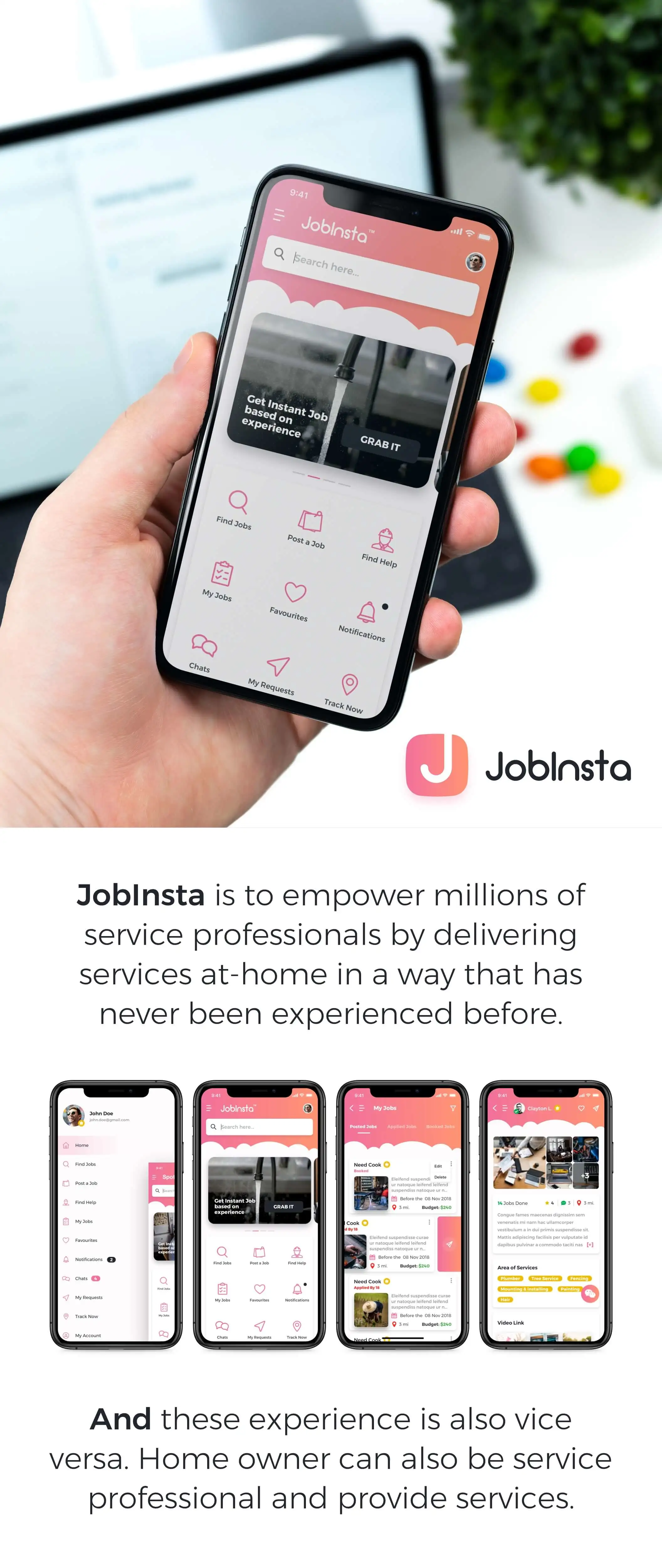 JobInsta UI Kit求职职位工作专业技能服务APPUI设计元素组件规范图标素材库模版