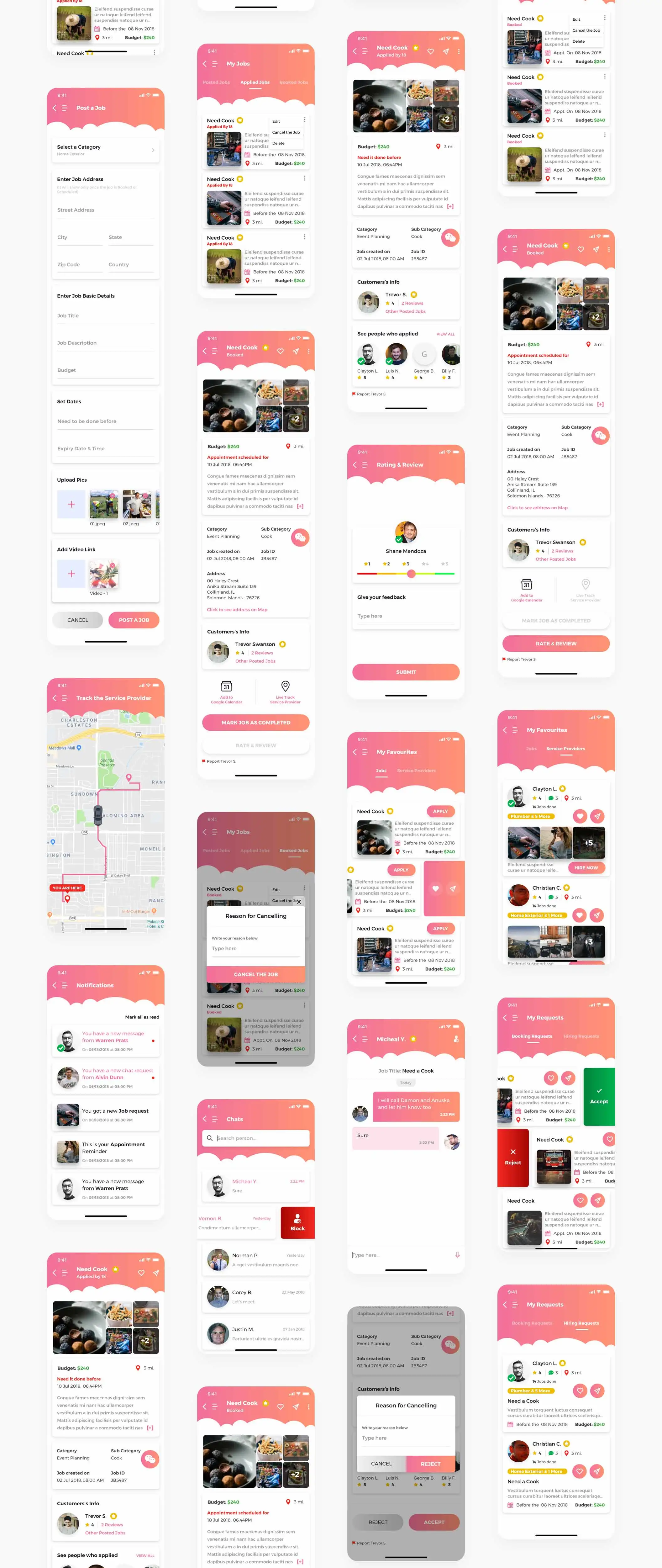 JobInsta UI Kit求职职位工作专业技能服务APPUI设计元素组件规范图标素材库模版